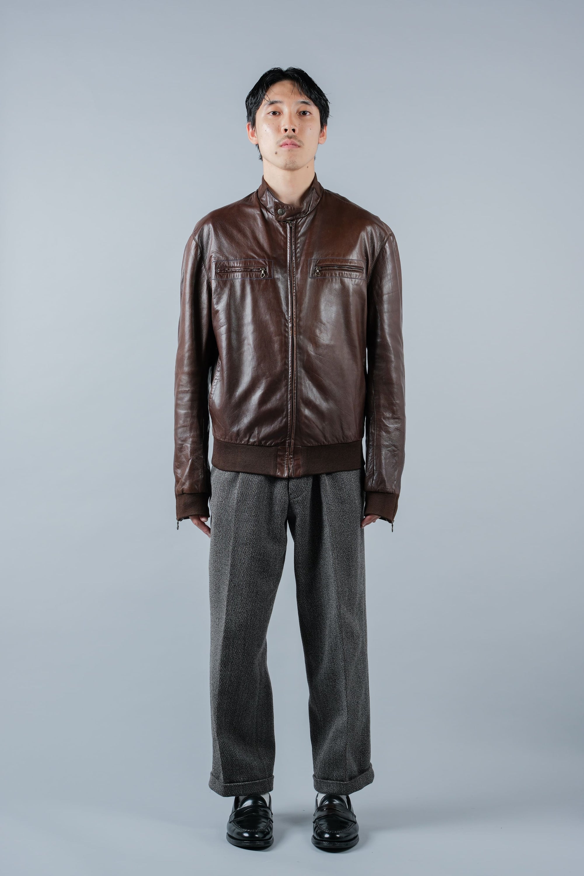［~90's］Old SERAPHIN Zip Up Lambskin Leather Blouson Size.50