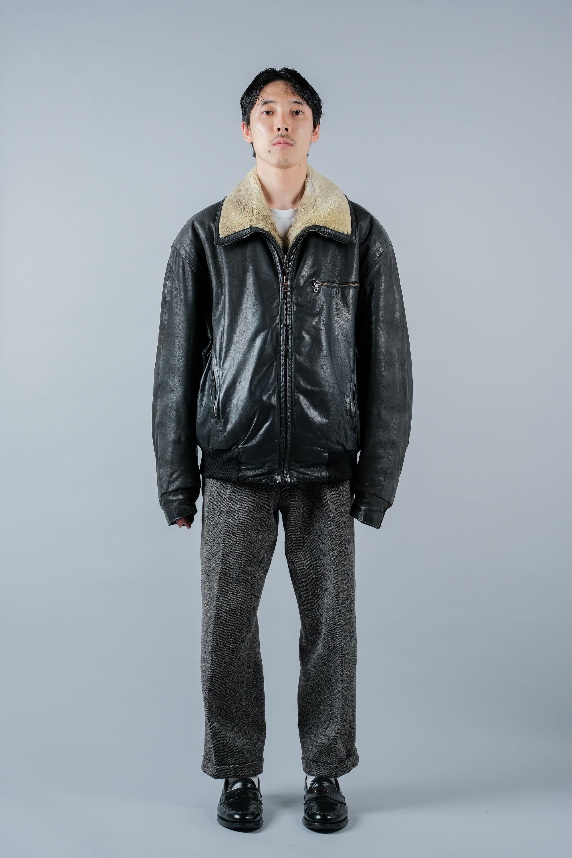 ［~90's］Old SERAPHIN Zip Up Leather Blouson