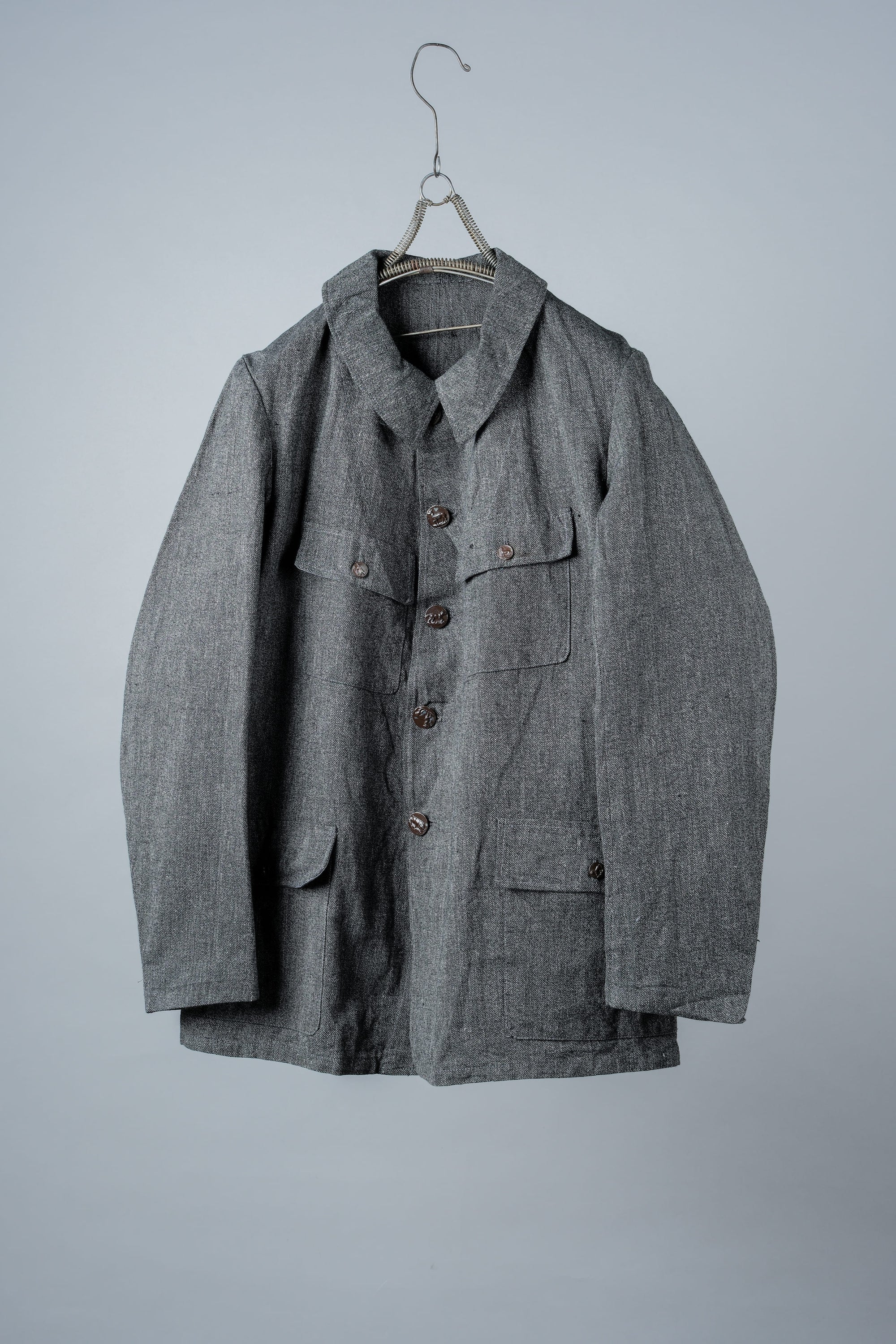 ［~30’s］French Vintage Salt & Pepper Cotton Twill Hunting Jacket