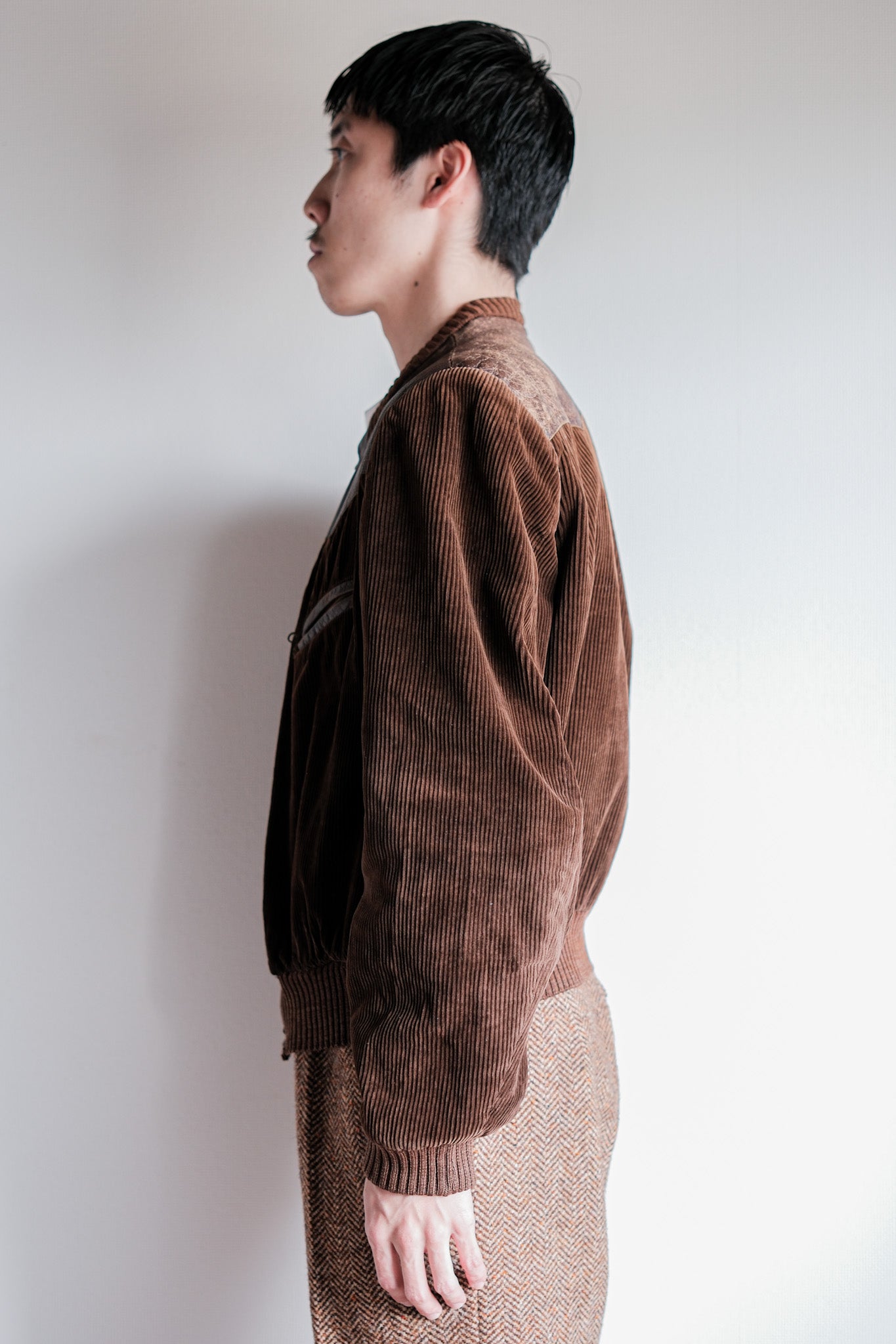 ［~30's］German Vintage Brown Corduroy Zip Up Blouson
