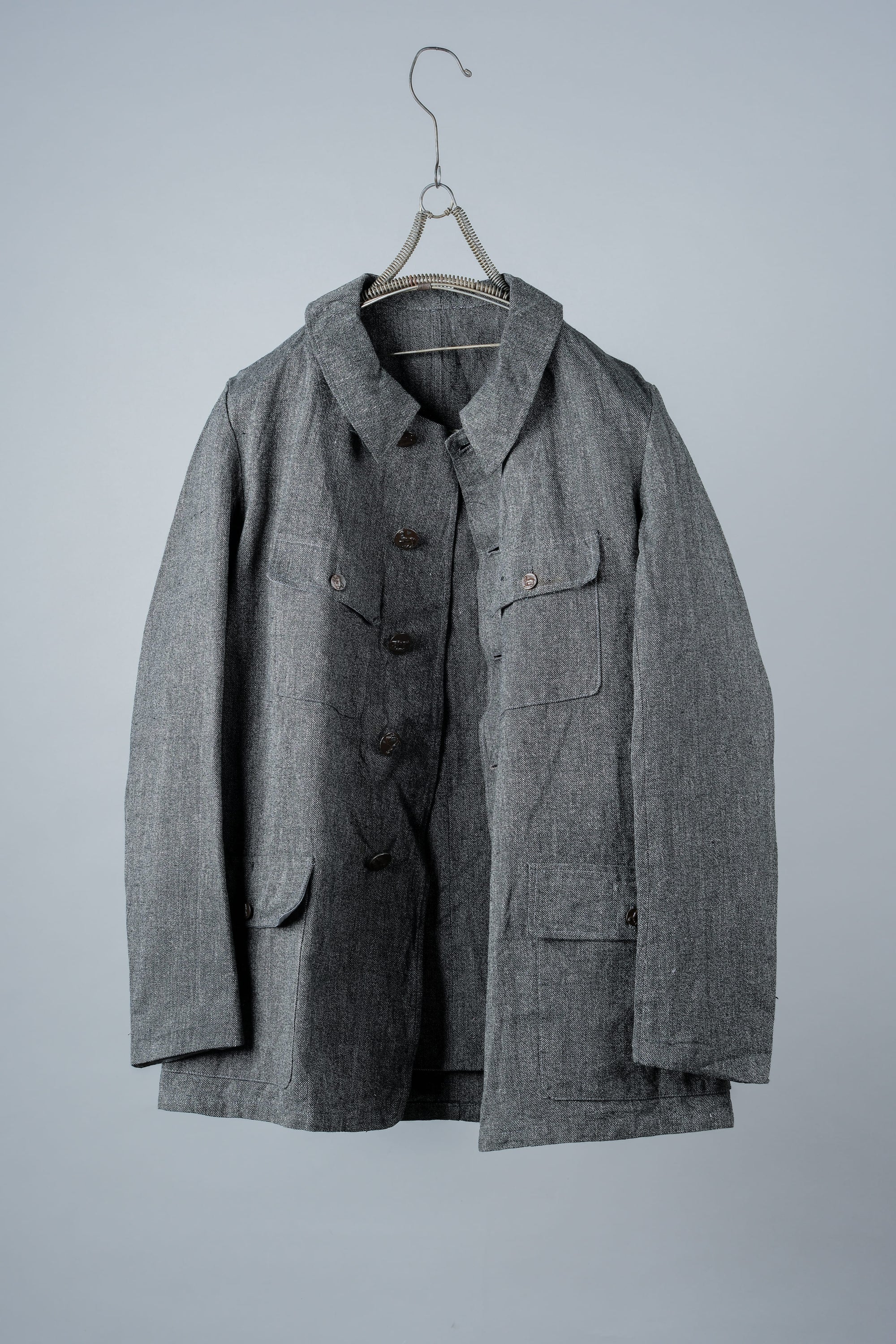 ［~30’s］French Vintage Salt & Pepper Cotton Twill Hunting Jacket
