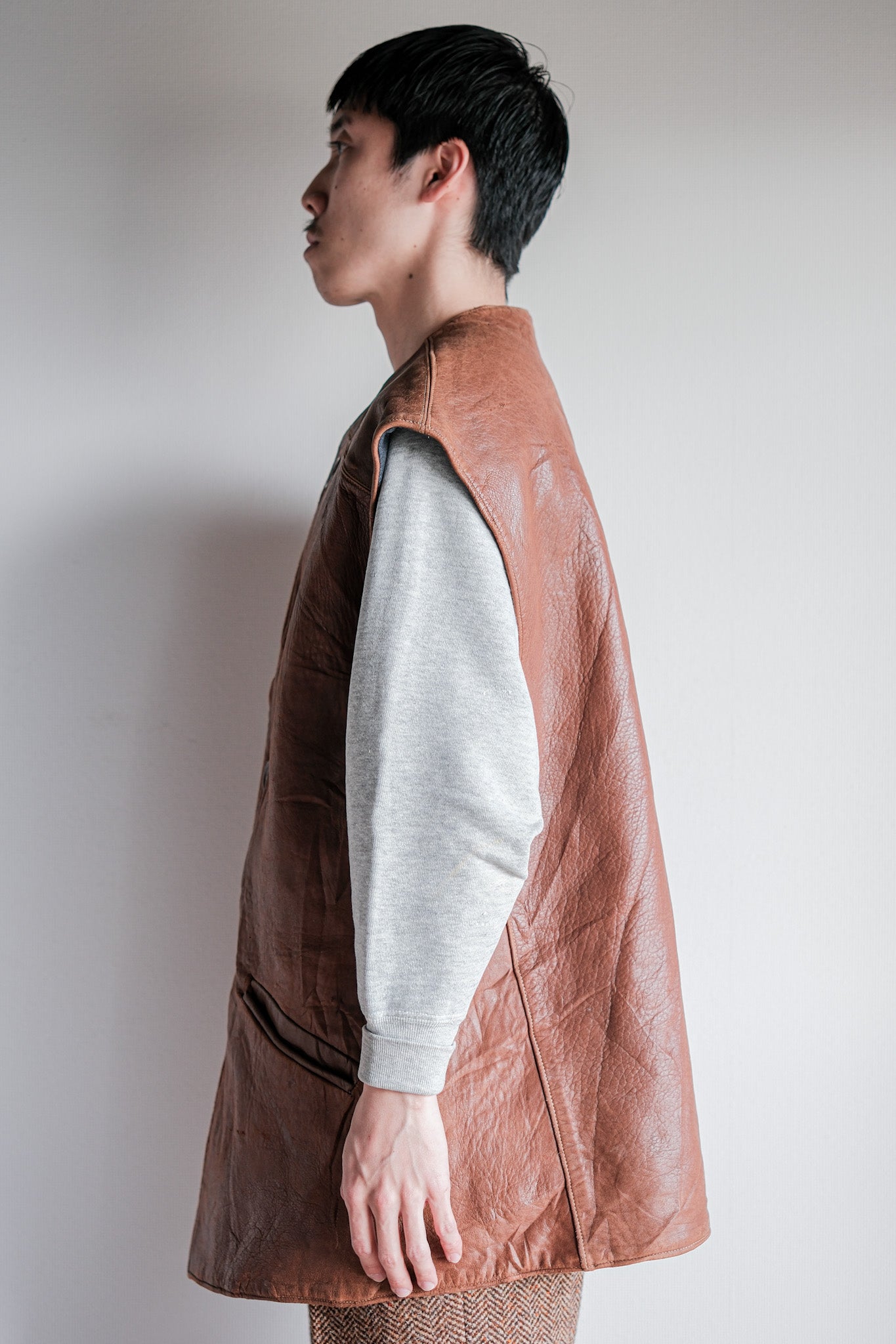 ［~40's］WWⅡ British Army Jerkin Leather Vest Size.2 "Modified"