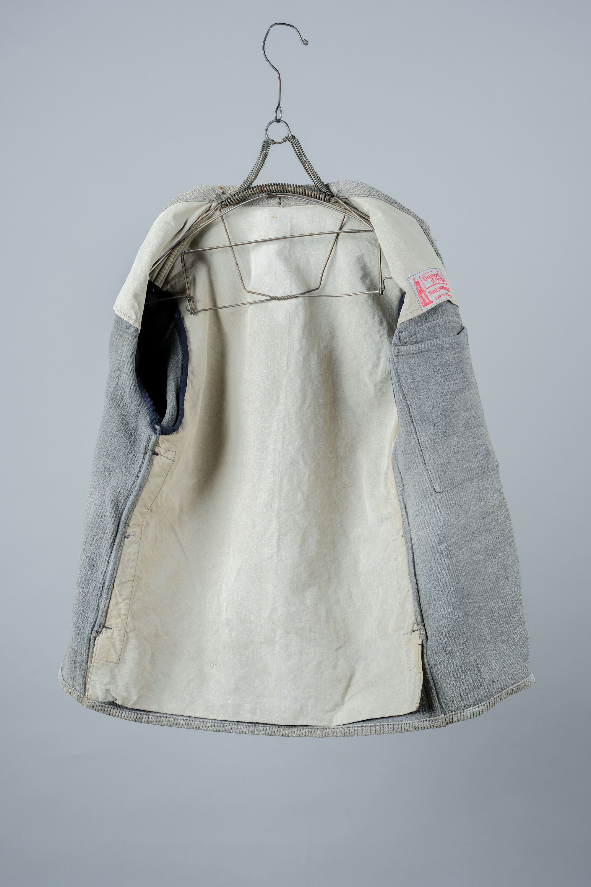 【~50's】French Vintage Gray Cotton Pique Hunting Jacket