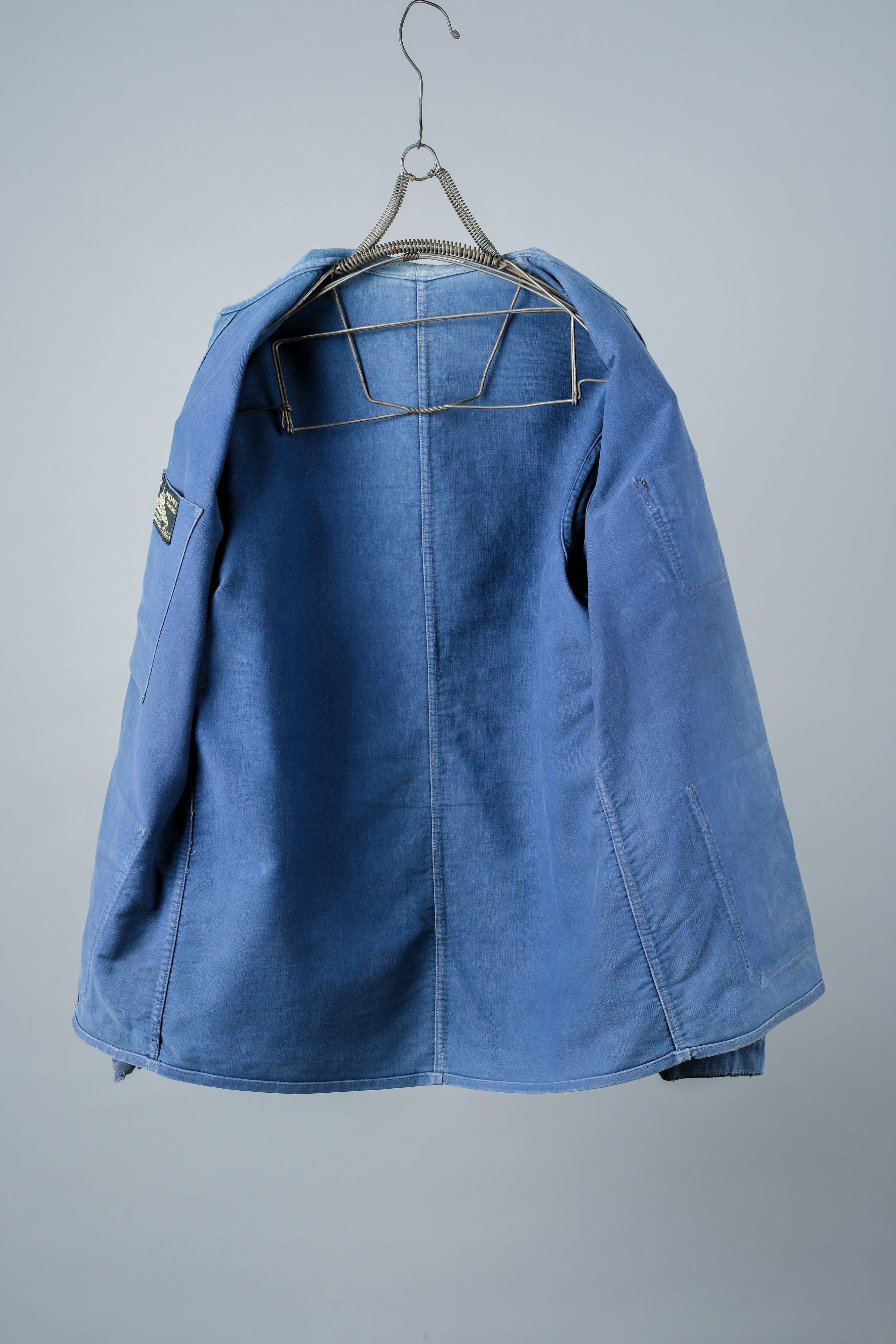 【~50’s】French Vintage Blue Moleskin Work Jacket "Le Mont St. Michel"