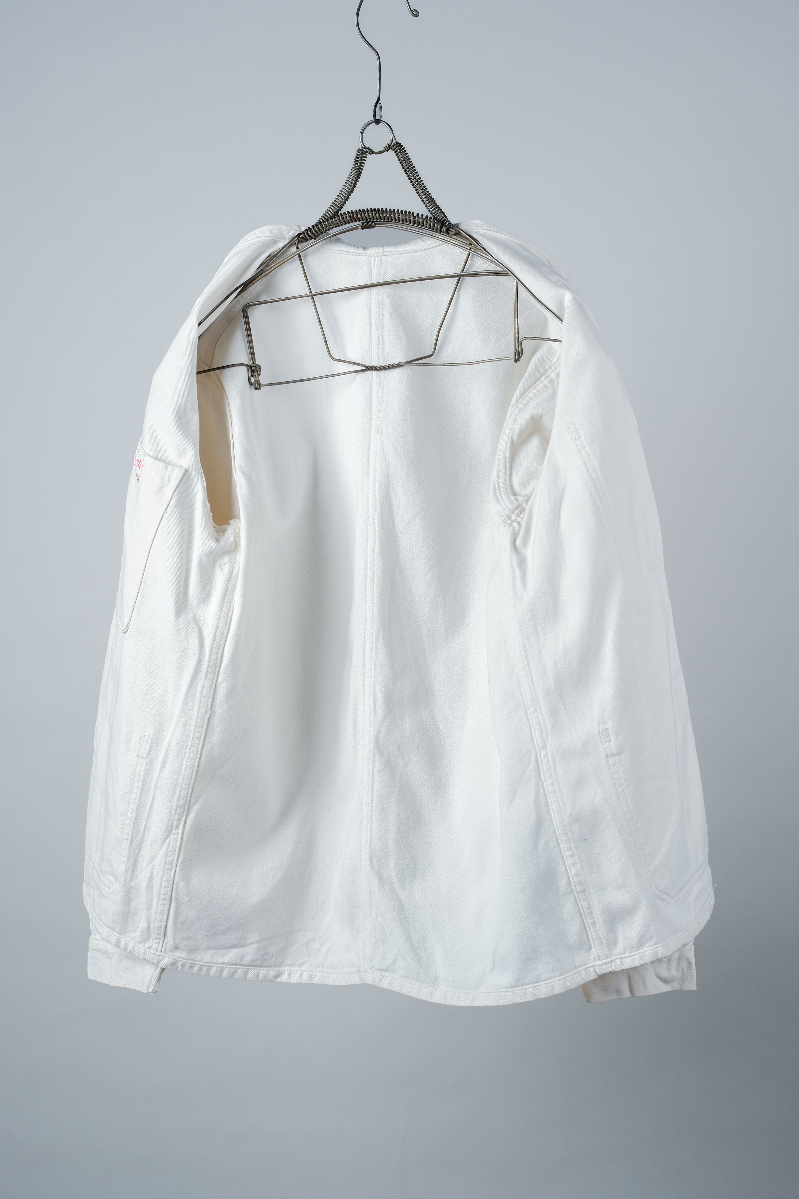 [~ 60's] French Vintage White Cotton Twill Work Jacket