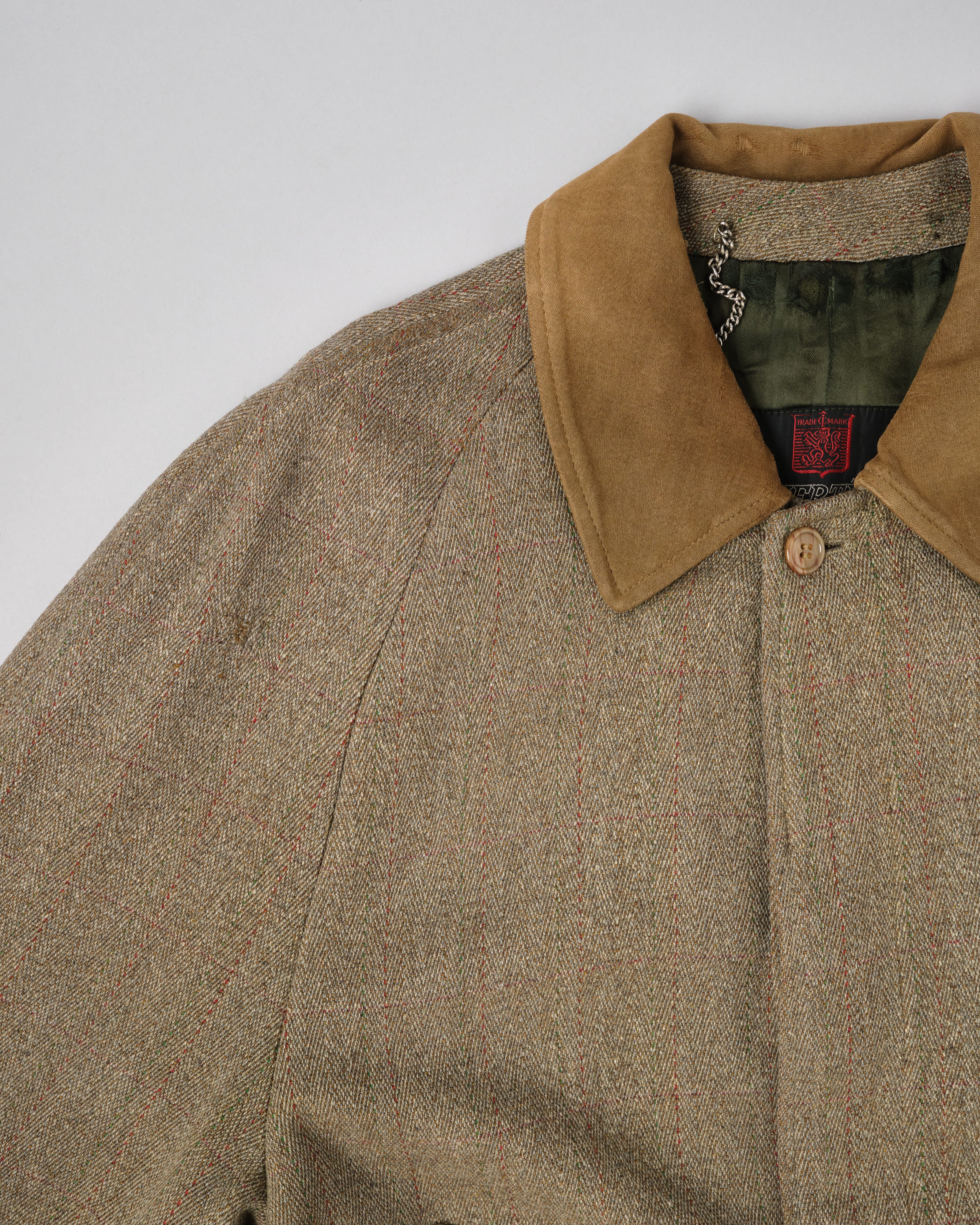 [~60's] Old INVERTERE Wool Tweed Hunting Coat Size.46 "J.C.CORDINGS & CO.LTD Special Order"