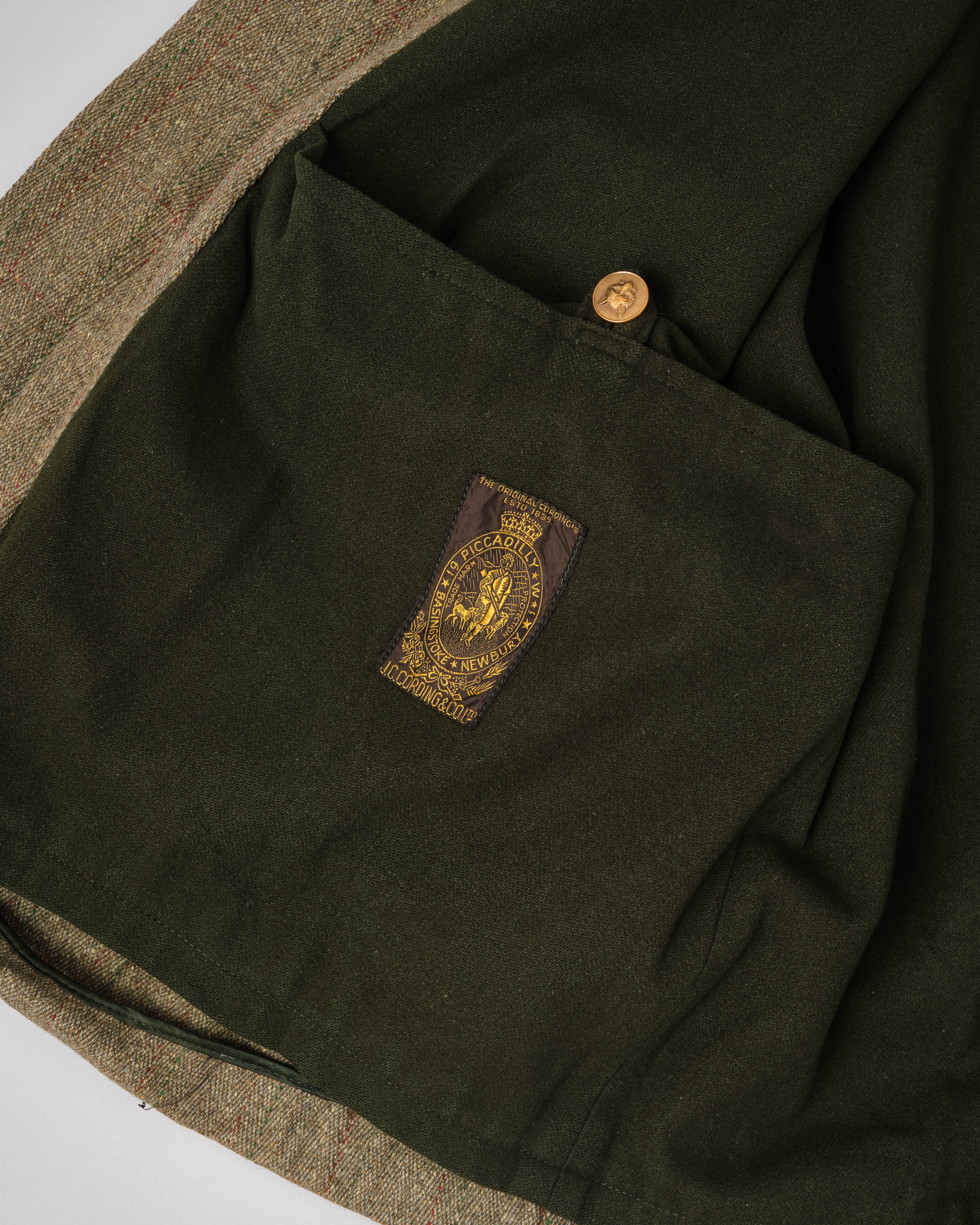 [~60's] Old INVERTERE Wool Tweed Hunting Coat Size.46 "J.C.CORDINGS & CO.LTD Special Order"