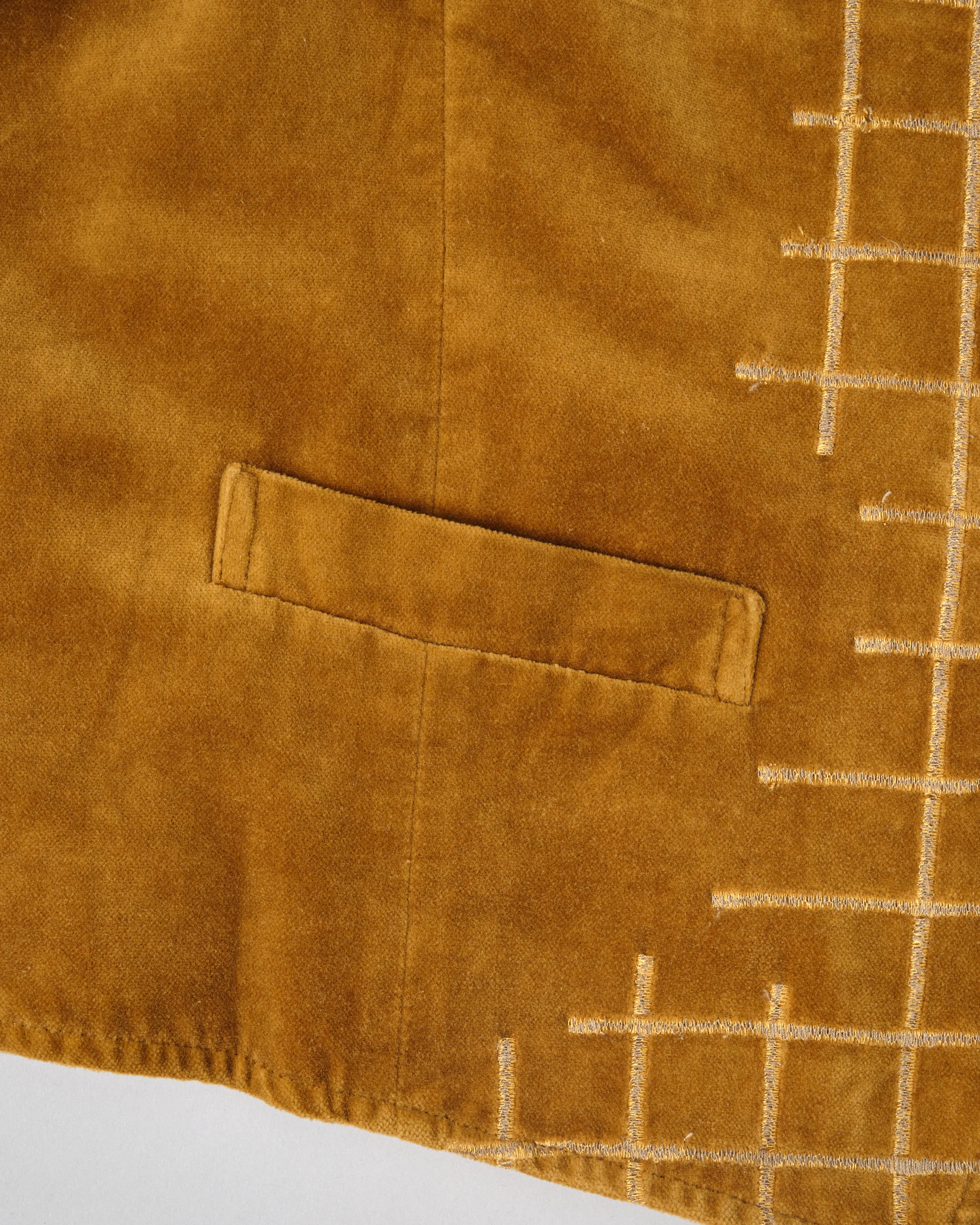 [~90's] Old DRIES VAN NOTEN Mixed Cotton Velour Vest Size.50