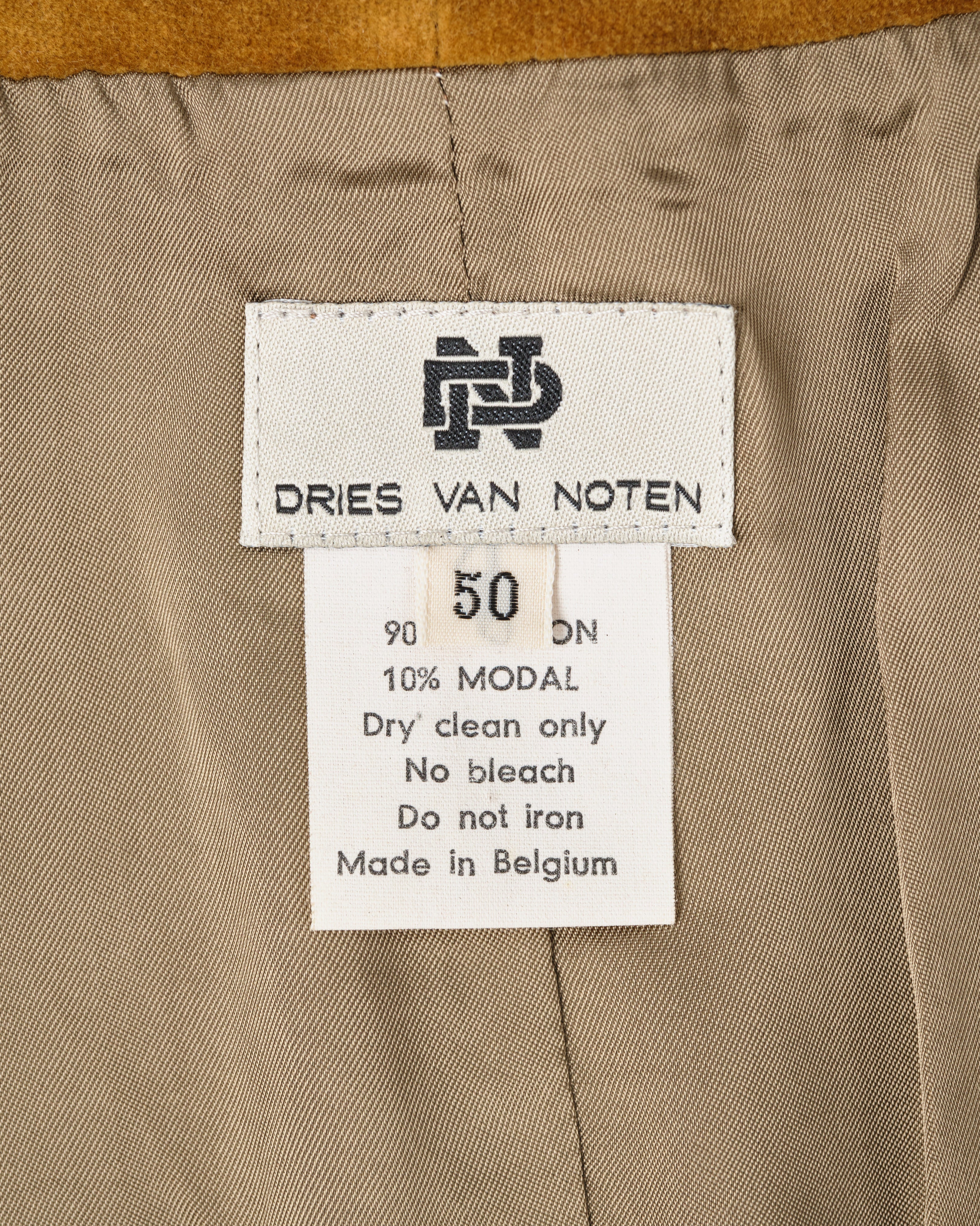 [~90's] Old DRIES VAN NOTEN Mixed Cotton Velour Vest Size.50
