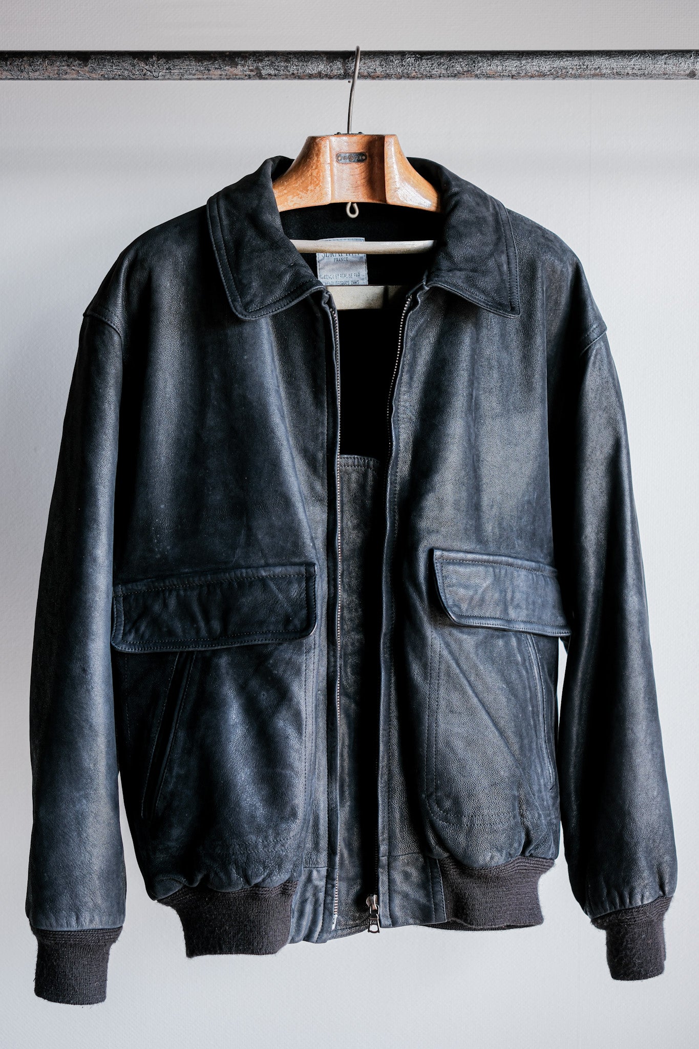 ［~80's］Old SERAPHIN Deerskin Leather Blouson With Chin Strap Size.50