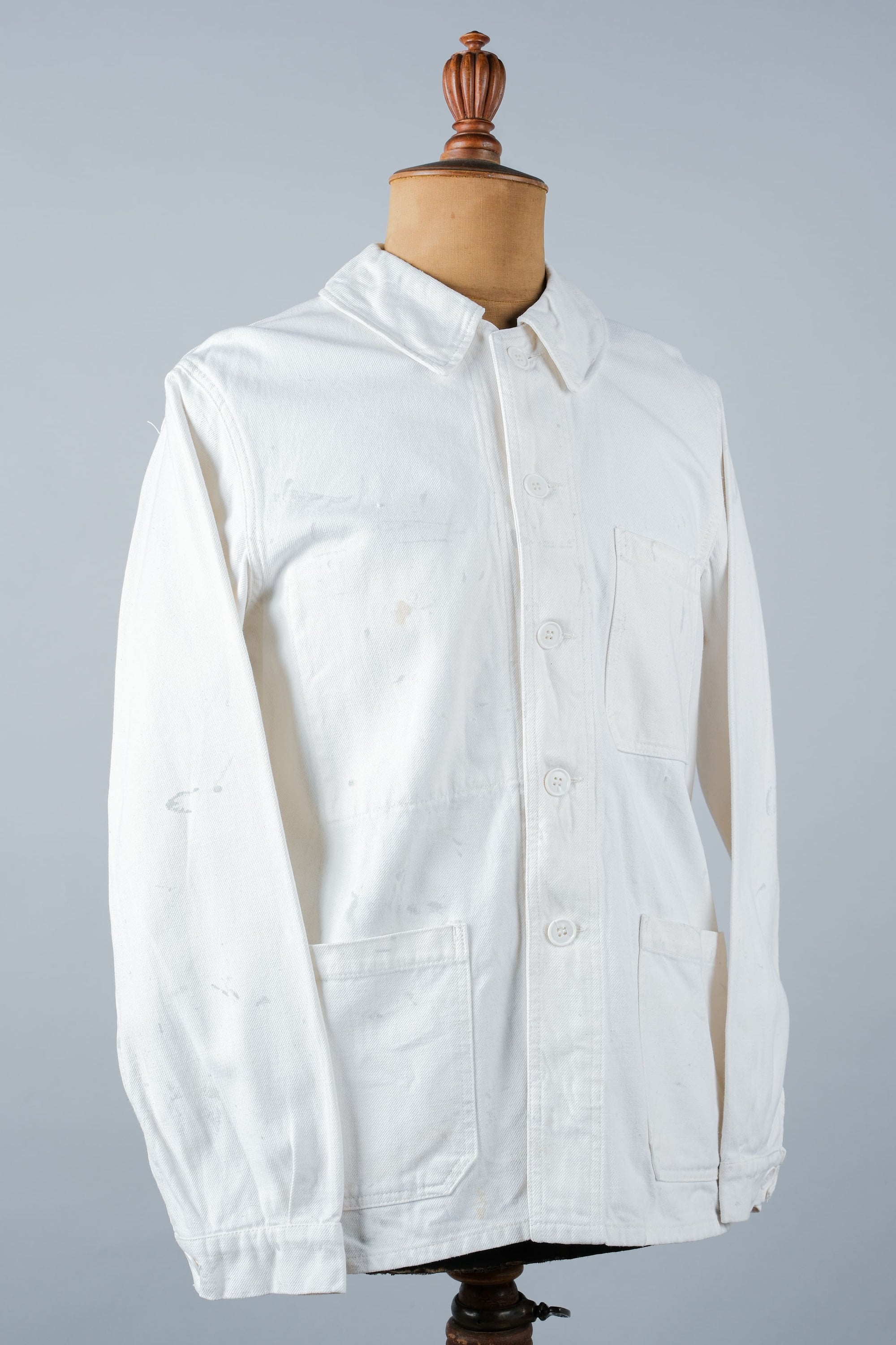 ［~60's］French Vintage White Cotton Twill Work Jacket