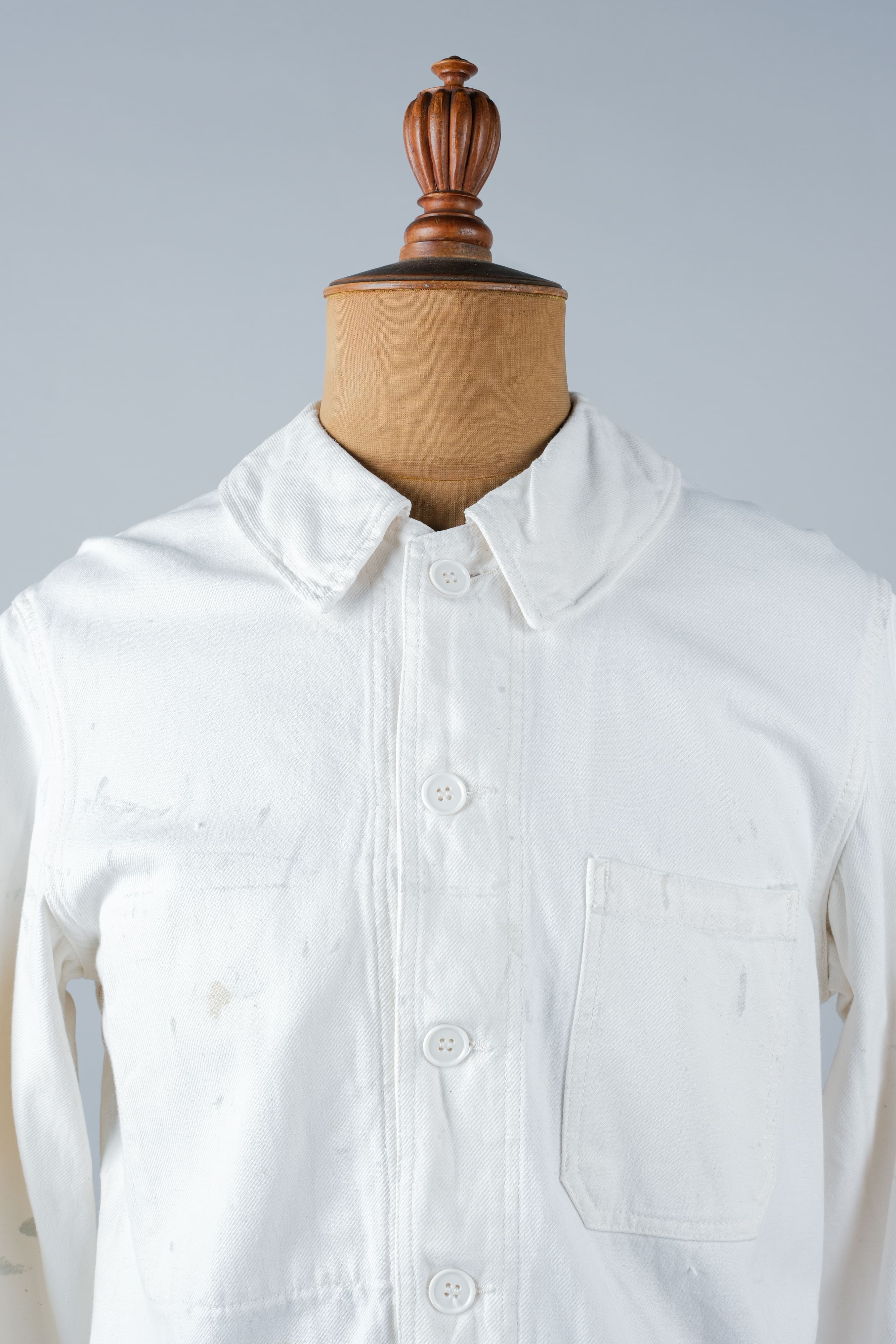 [~ 60's] French Vintage White Cotton Twill Work Jacket