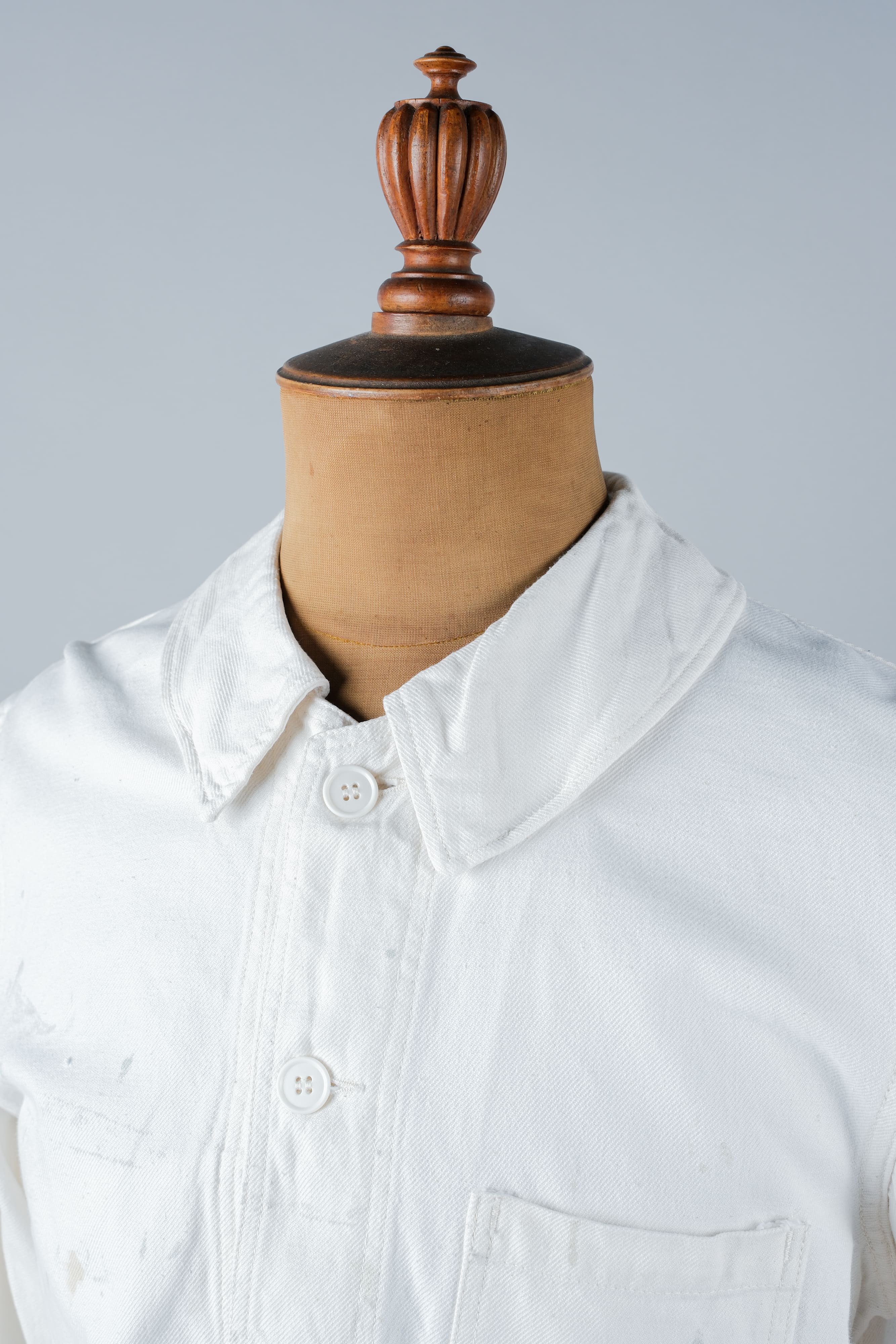 [~ 60's] French Vintage White Cotton Twill Work Jacket