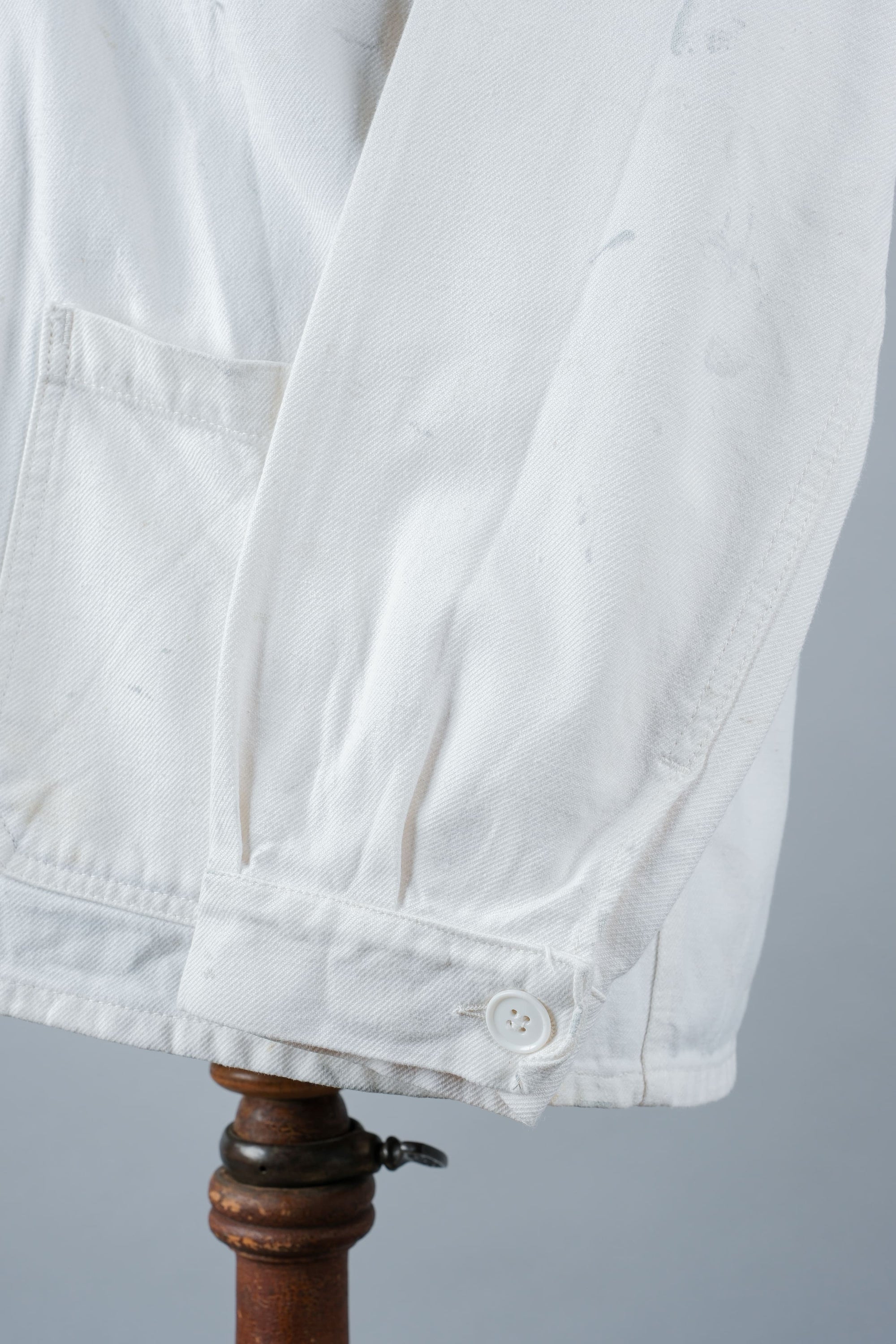 ［~60's］French Vintage White Cotton Twill Work Jacket