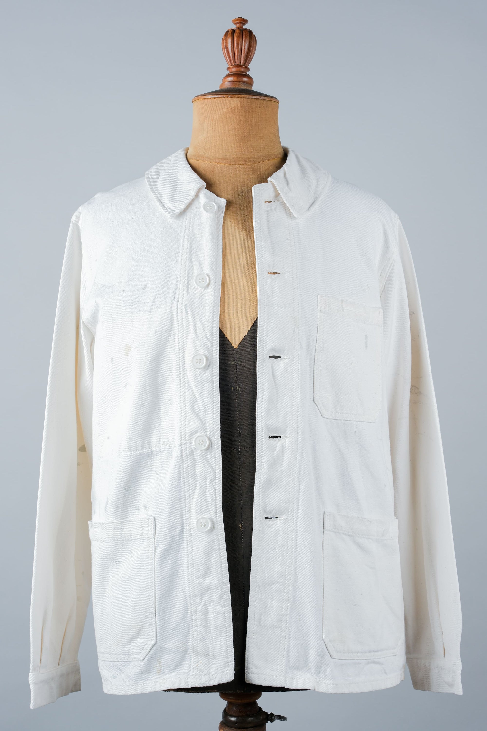 ［~60's］French Vintage White Cotton Twill Work Jacket