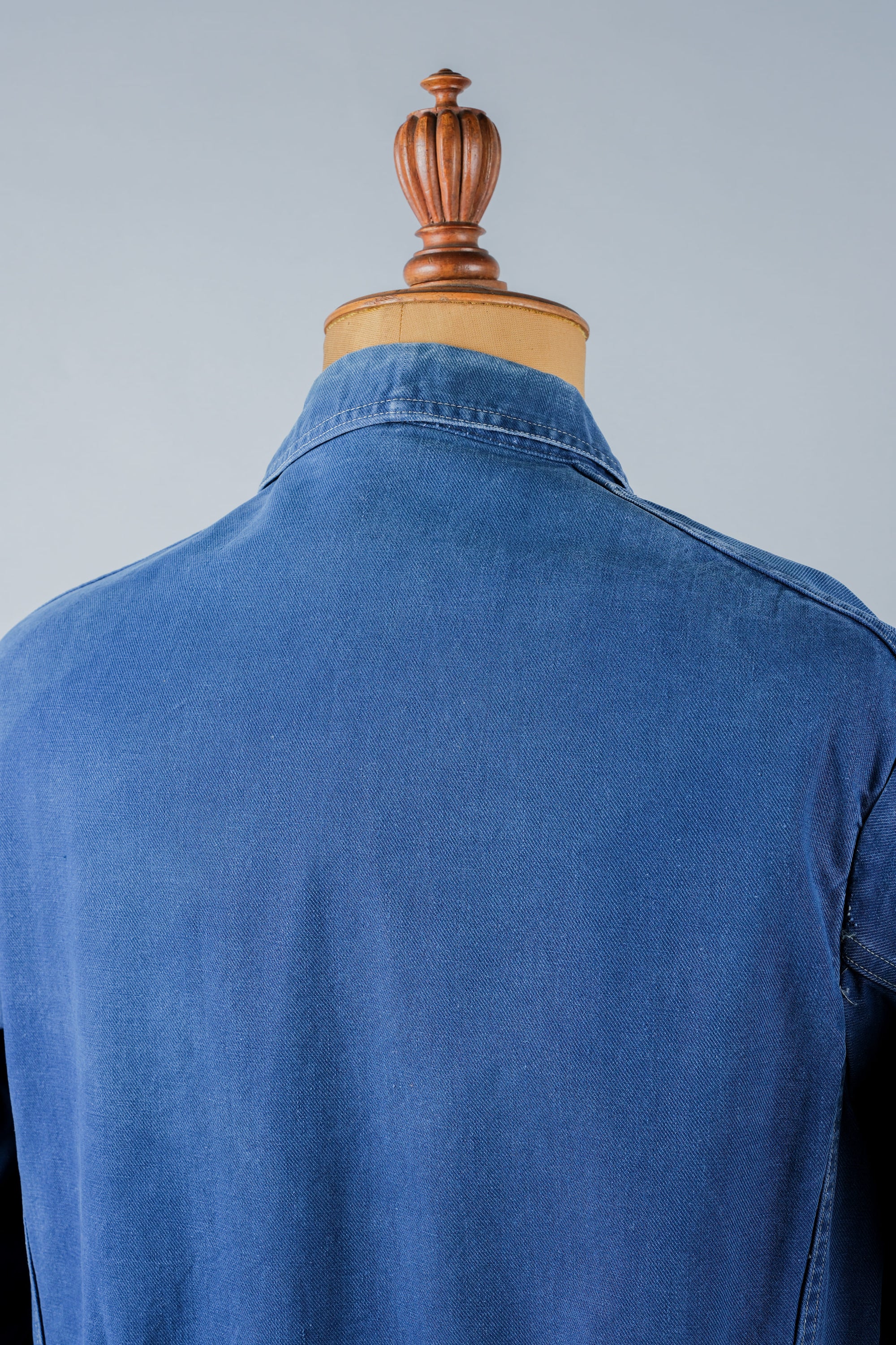 ［~40's］French Vintage Blue Cotton Twill 4 Pockets Lapel Work Jacket
