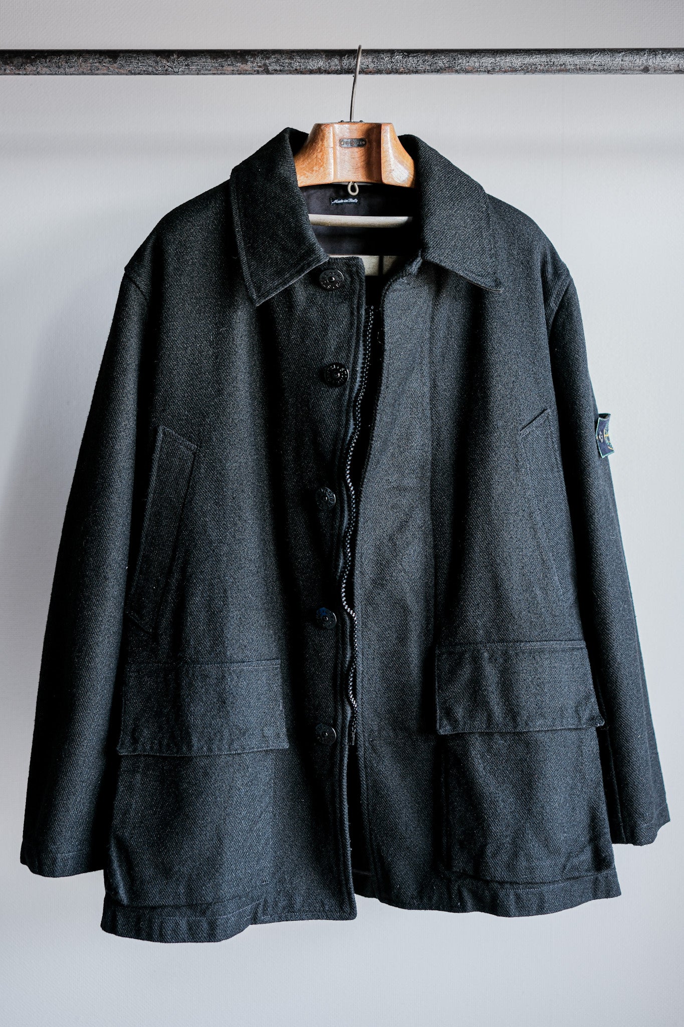 【98AW】Old STONE ISLAND Nylon Jacket Size.L "Green Edge"