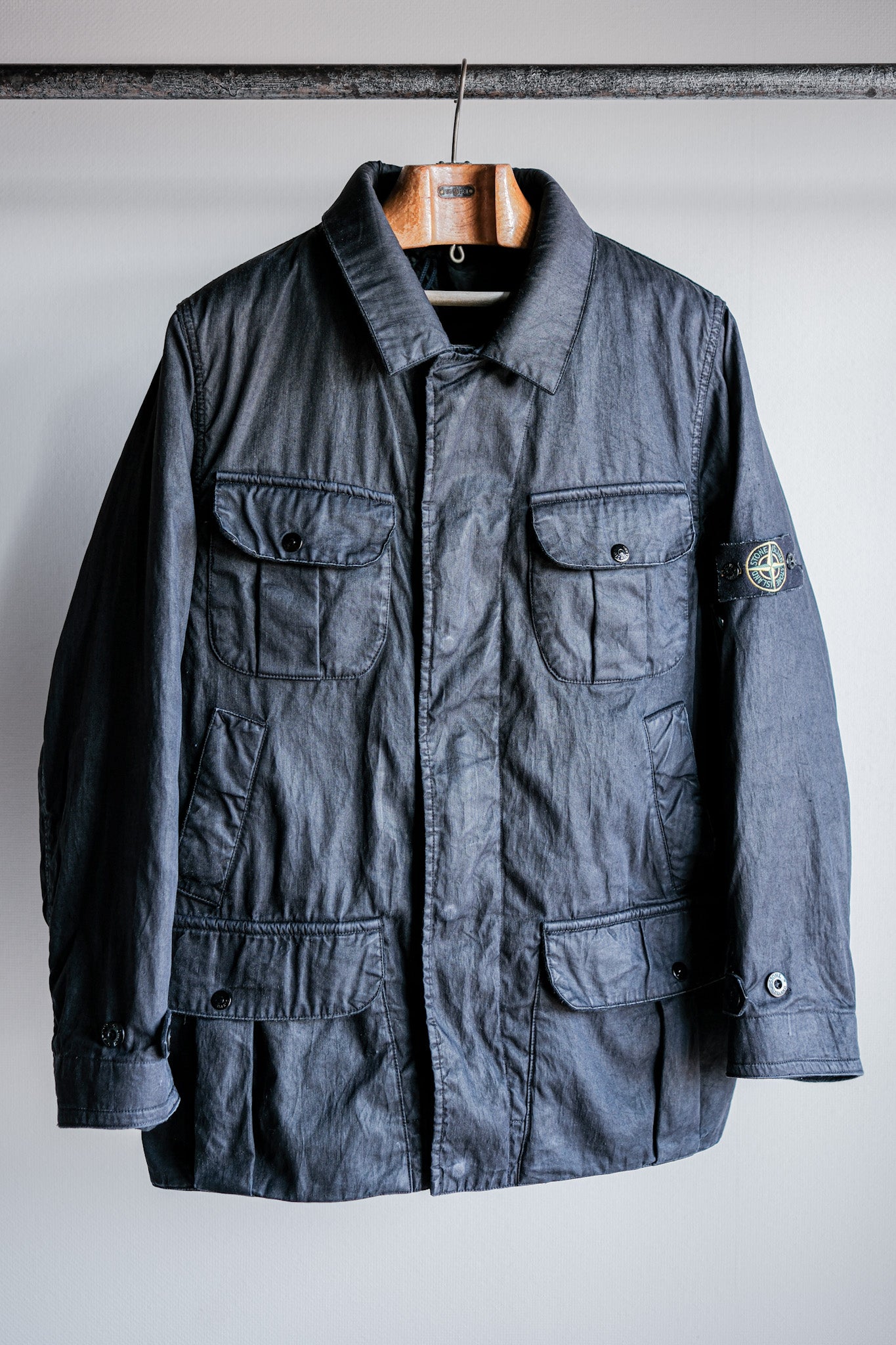 06AW】Old STONE ISLAND Garment Dyed Lino Flax Dutch Rope Jacket Size.M