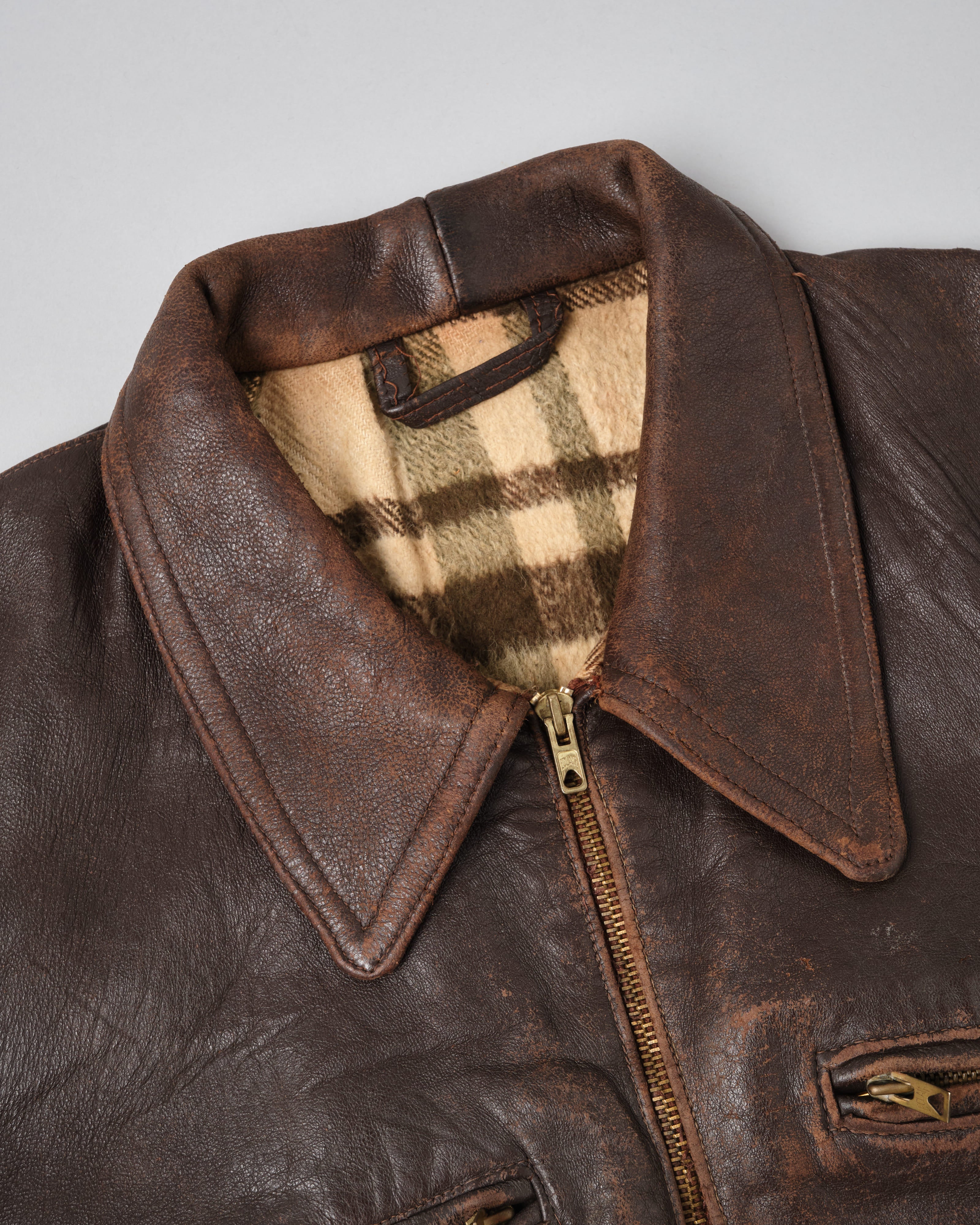50's】French Vintage Hartmann Type Motorcycle Leather Jacket
