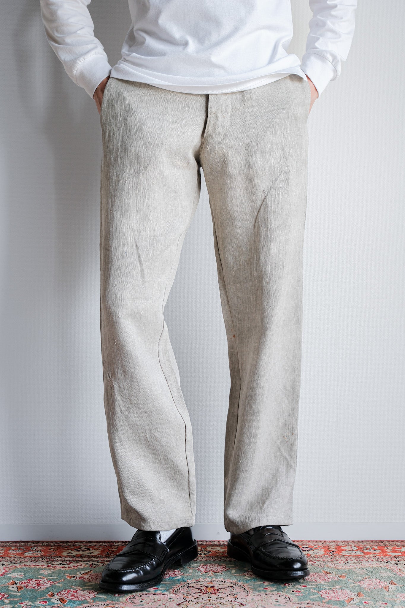 【~40's】WWⅡ German Army Drillich HBT Linen Trousers "Wehrmacht"