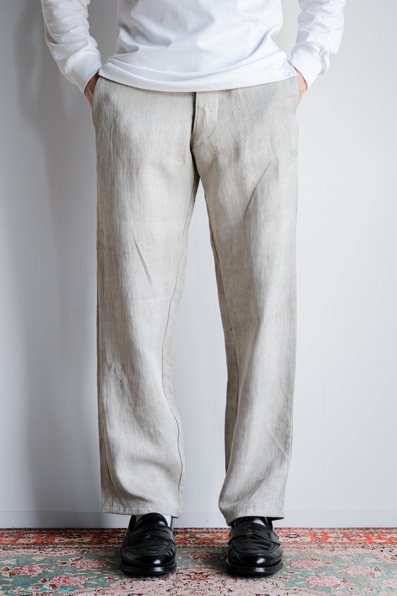 【~40's】WWⅡ German Army Drillich HBT Linen Trousers "Wehrmacht"