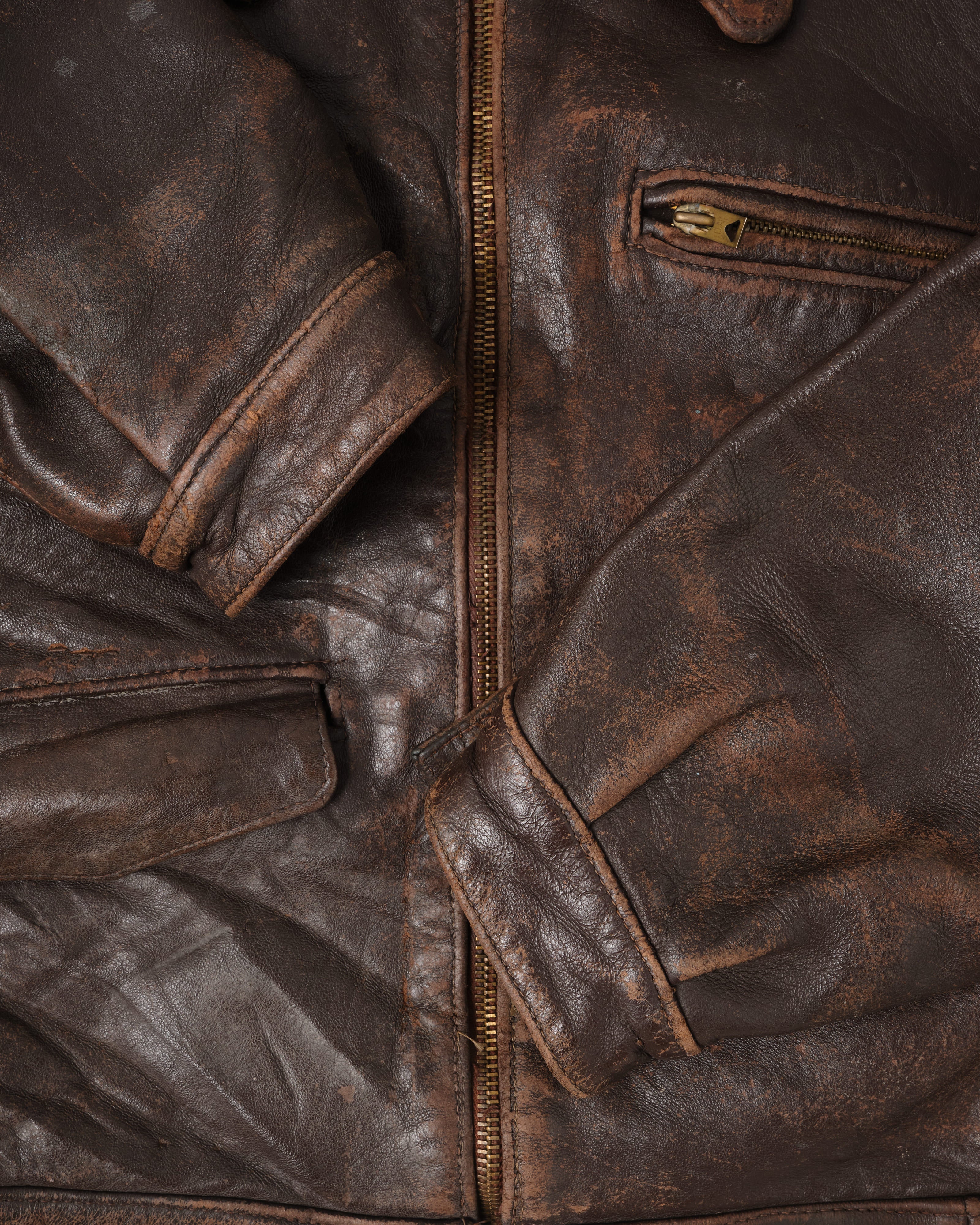 50's】French Vintage Hartmann Type Motorcycle Leather Jacket