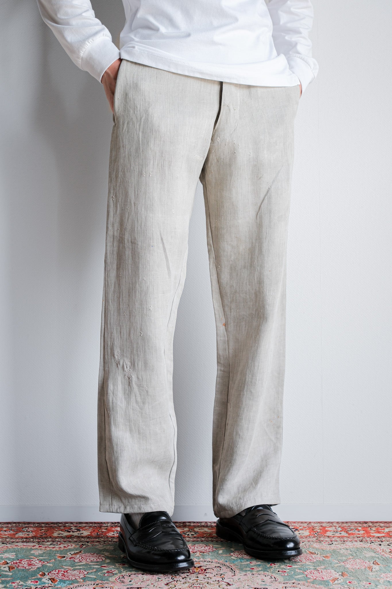 【~40's】WWⅡ German Army Drillich HBT Linen Trousers "Wehrmacht"