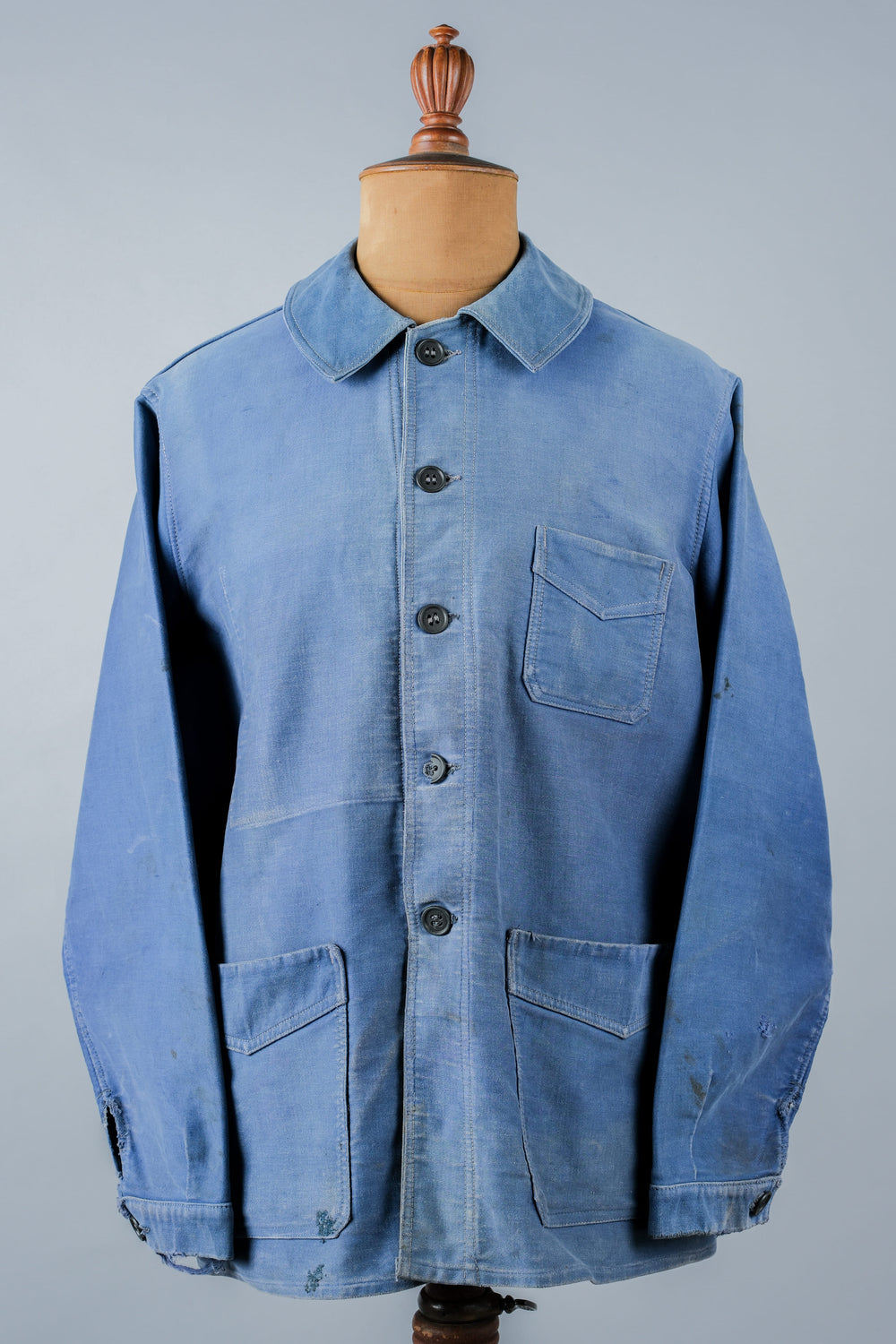【~50’s】French Vintage Blue Moleskin Work Jacket "Le Mont St. Michel"
