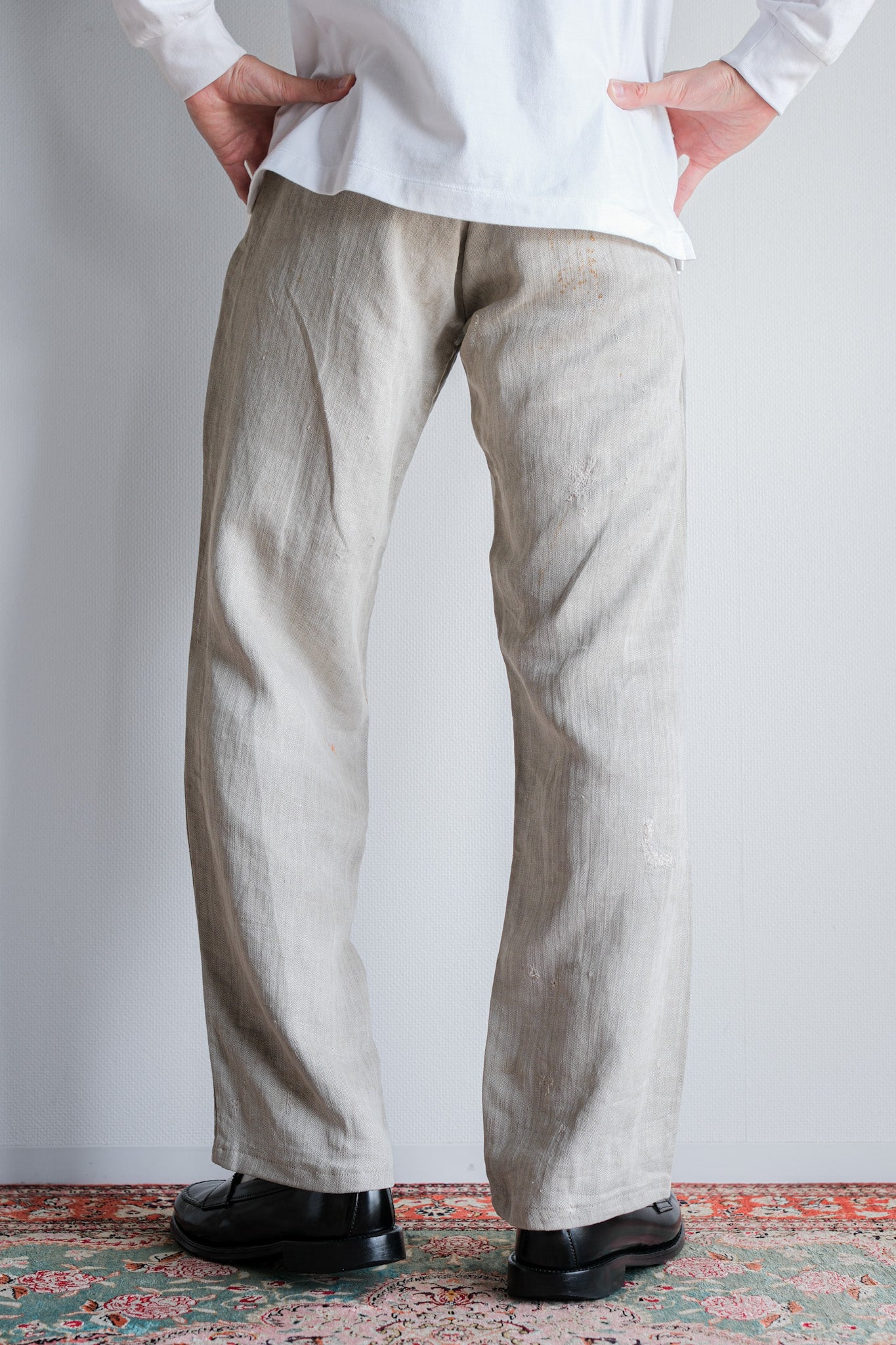 【~40's】WWⅡ German Army Drillich HBT Linen Trousers "Wehrmacht"