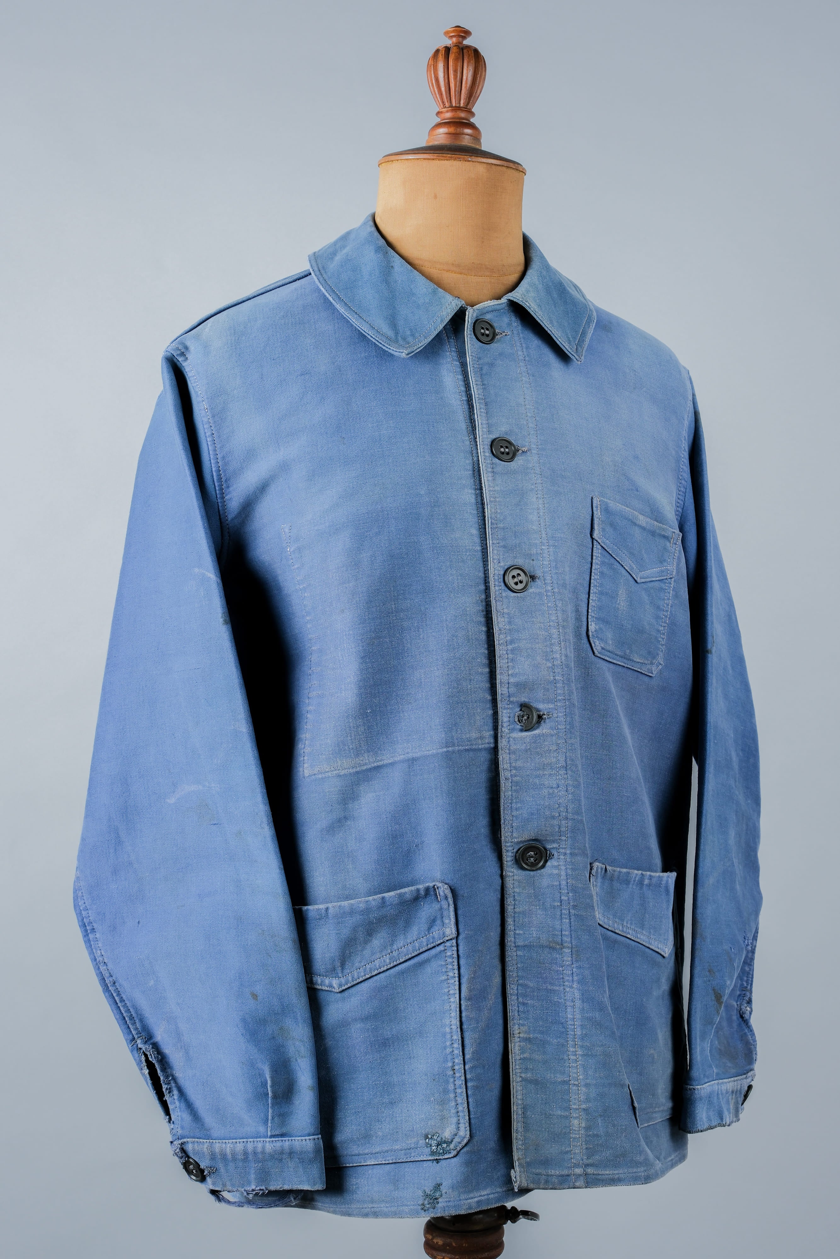 【~50’s】French Vintage Blue Moleskin Work Jacket "Le Mont St. Michel"