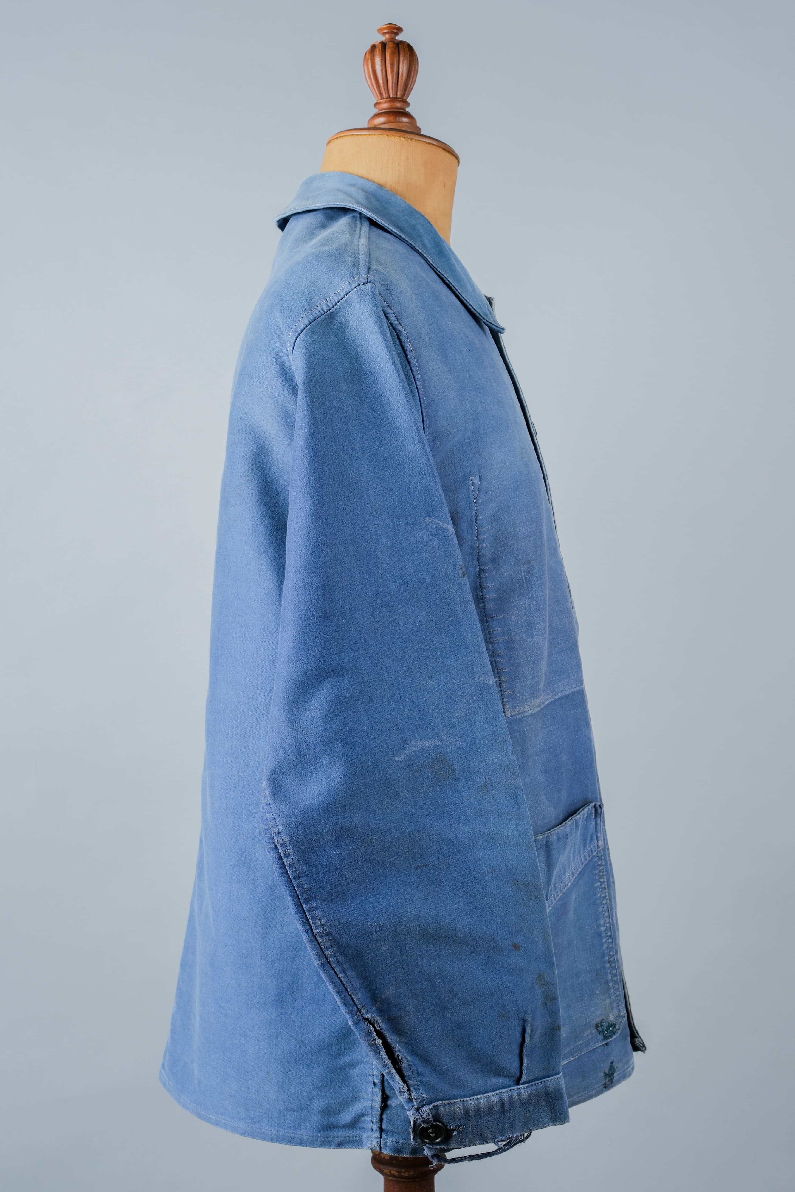 【~50’s】French Vintage Blue Moleskin Work Jacket "Le Mont St. Michel"