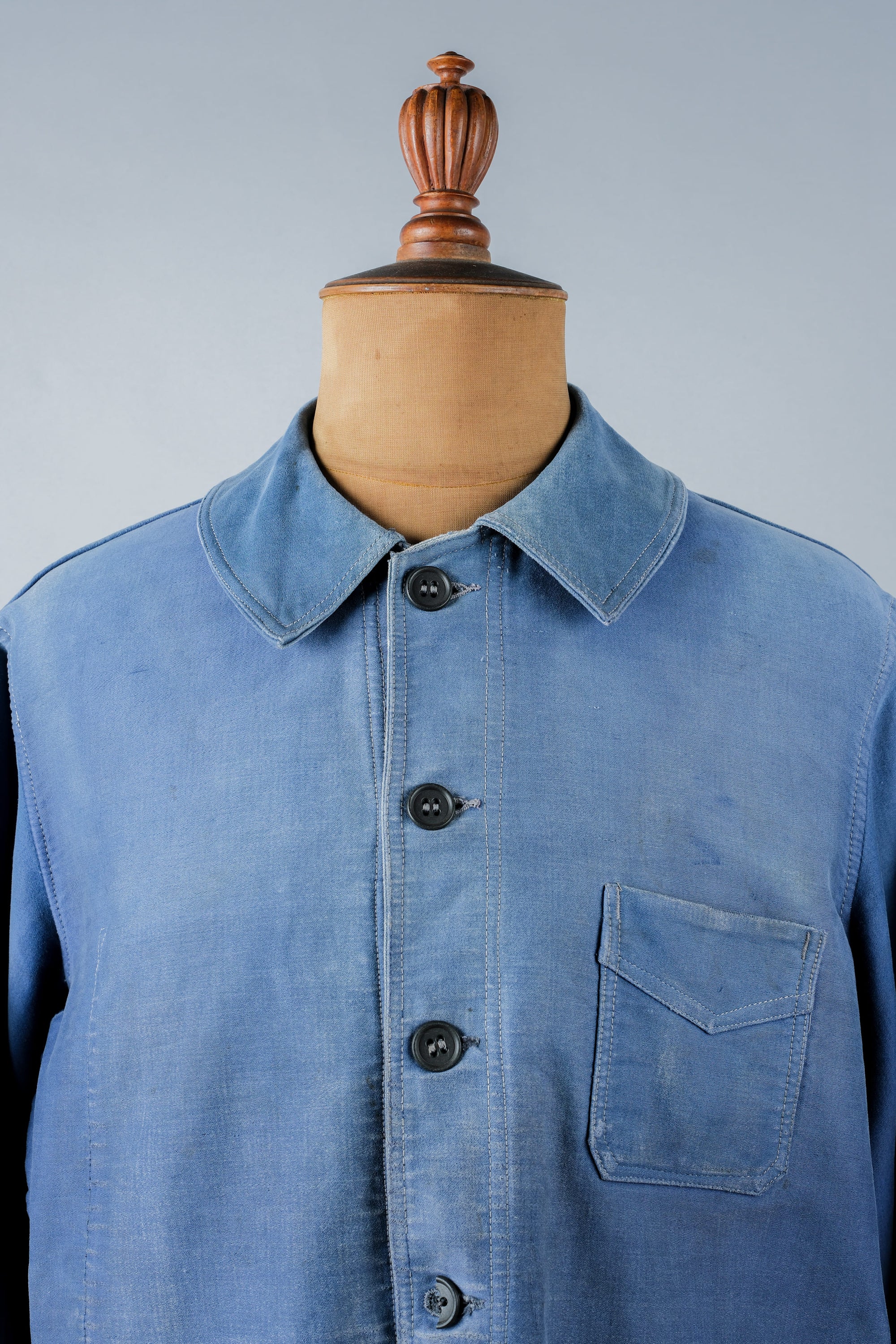 ［~50’s］French Vintage Blue Moleskin Work Jacket "Le Mont St. Michel"