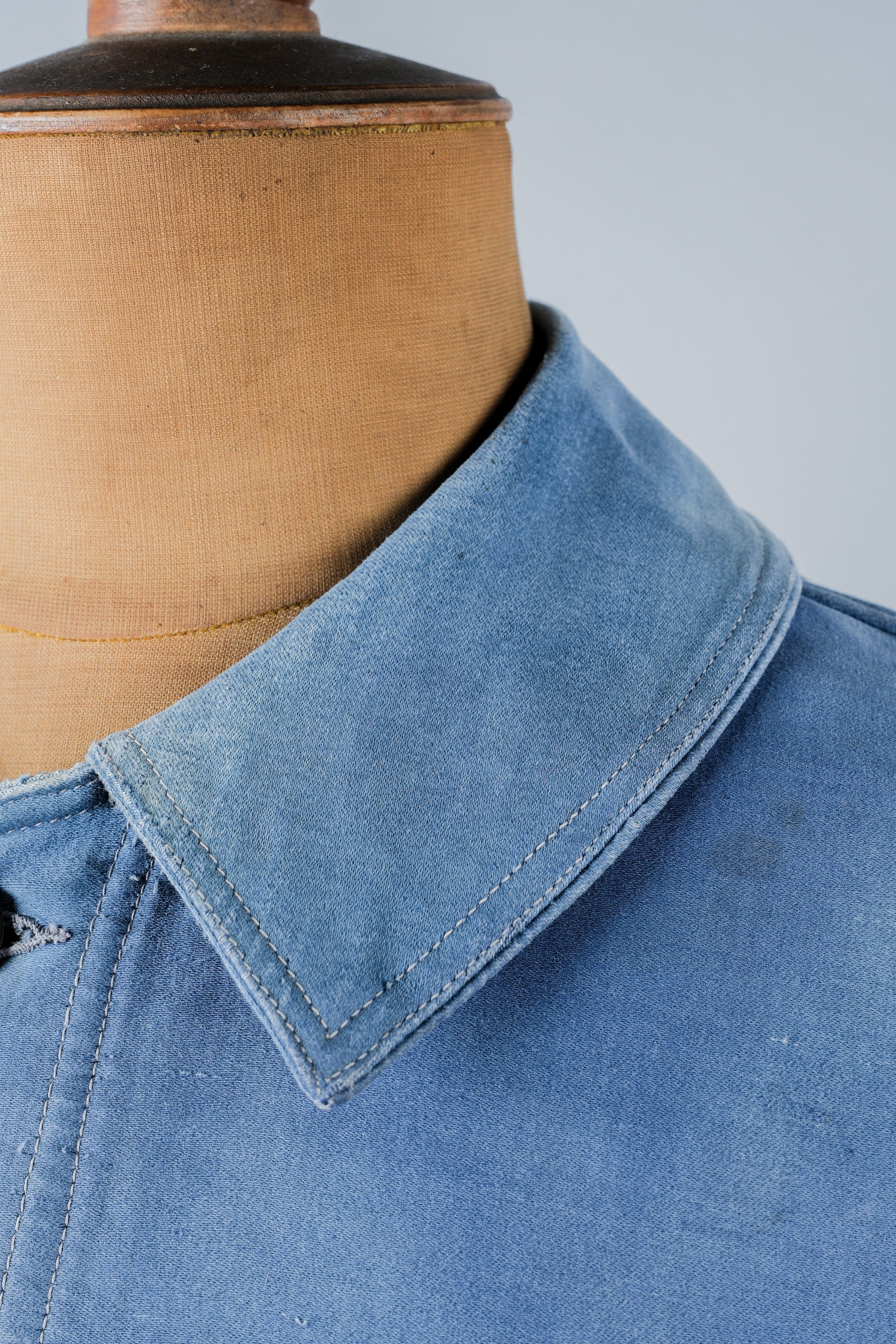 ［~50’s］French Vintage Blue Moleskin Work Jacket "Le Mont St. Michel"