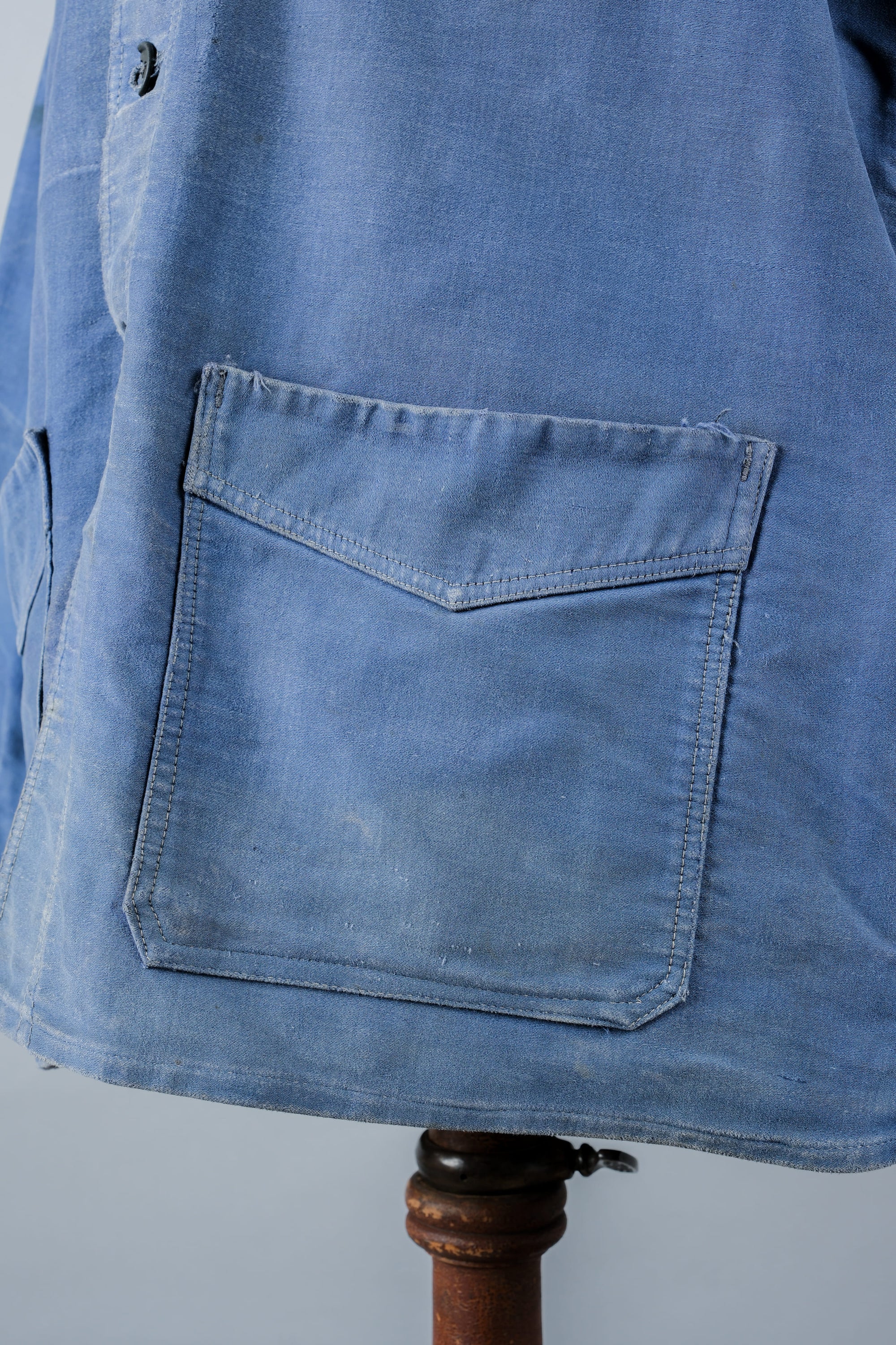 ［~50’s］French Vintage Blue Moleskin Work Jacket "Le Mont St. Michel"