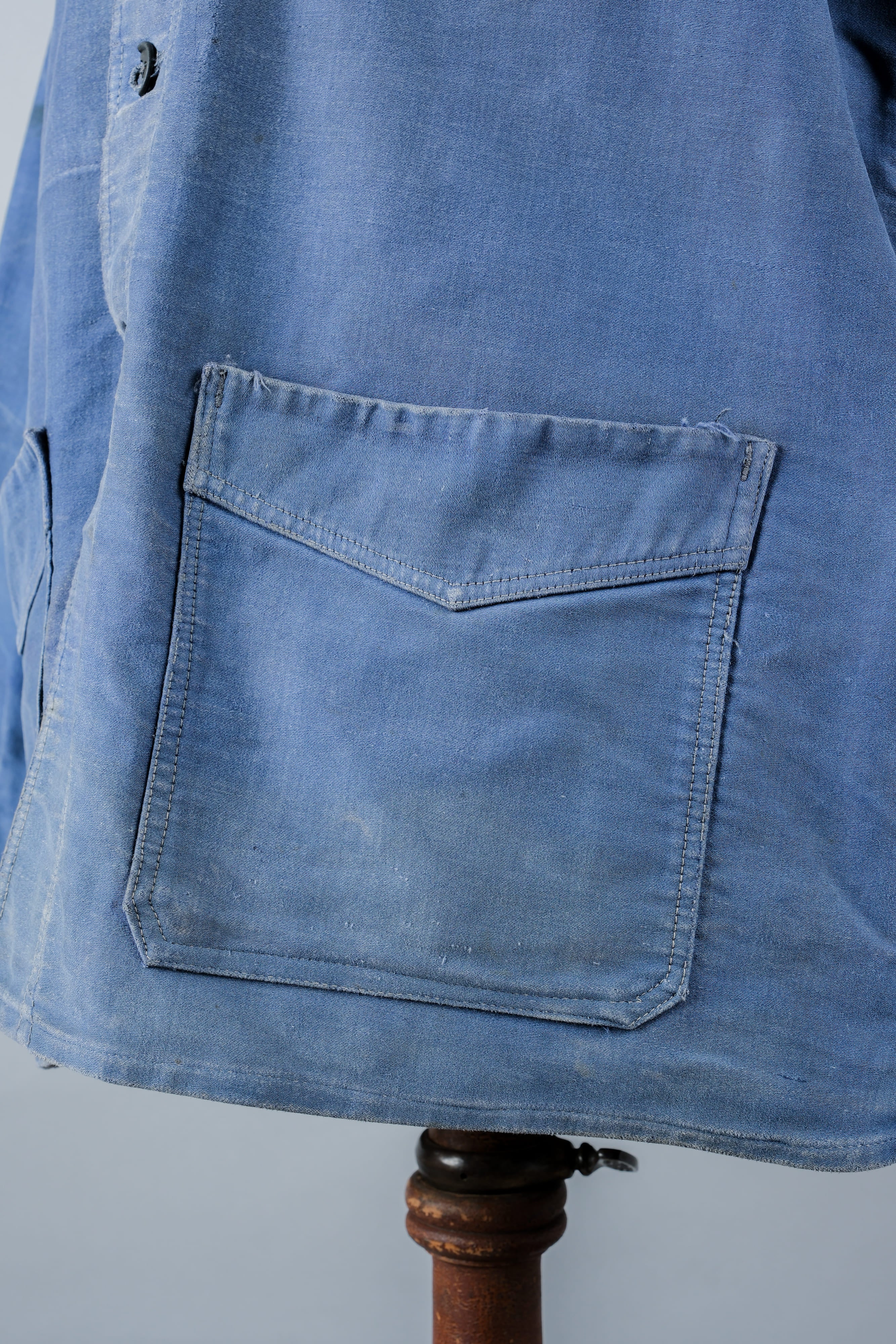 【~50’s】French Vintage Blue Moleskin Work Jacket "Le Mont St. Michel"