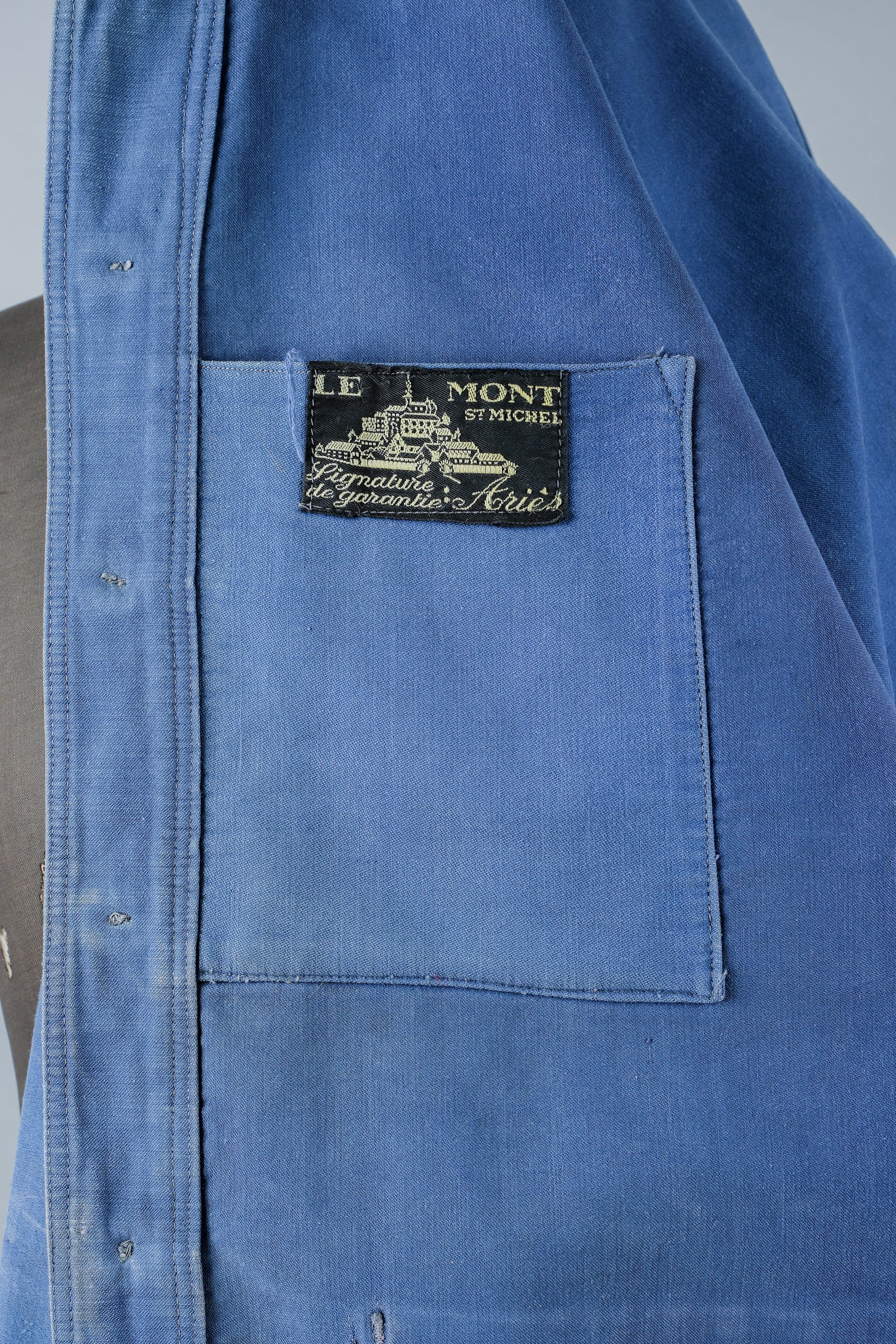 ［~50’s］French Vintage Blue Moleskin Work Jacket "Le Mont St. Michel"