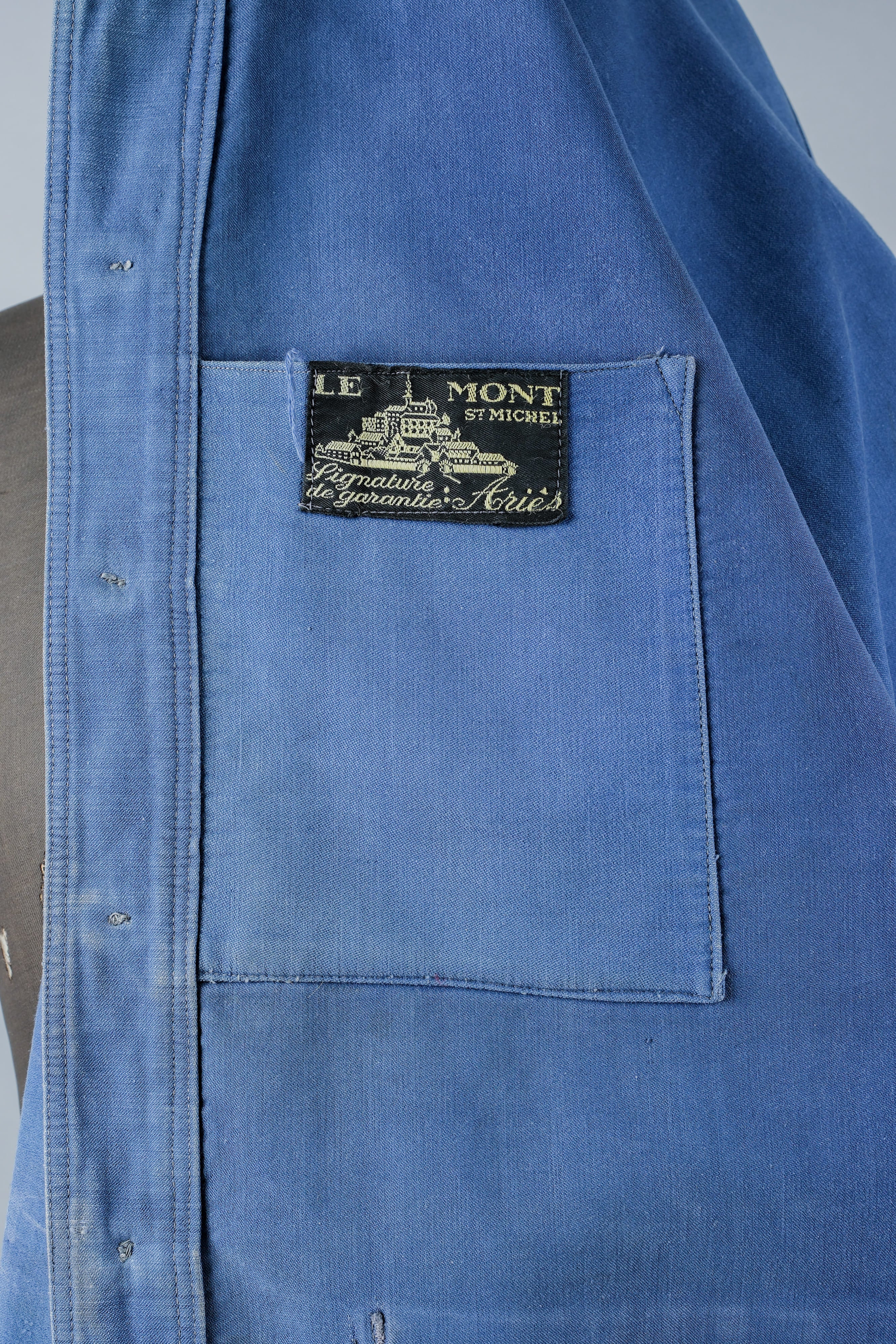 【~50’s】French Vintage Blue Moleskin Work Jacket "Le Mont St. Michel"