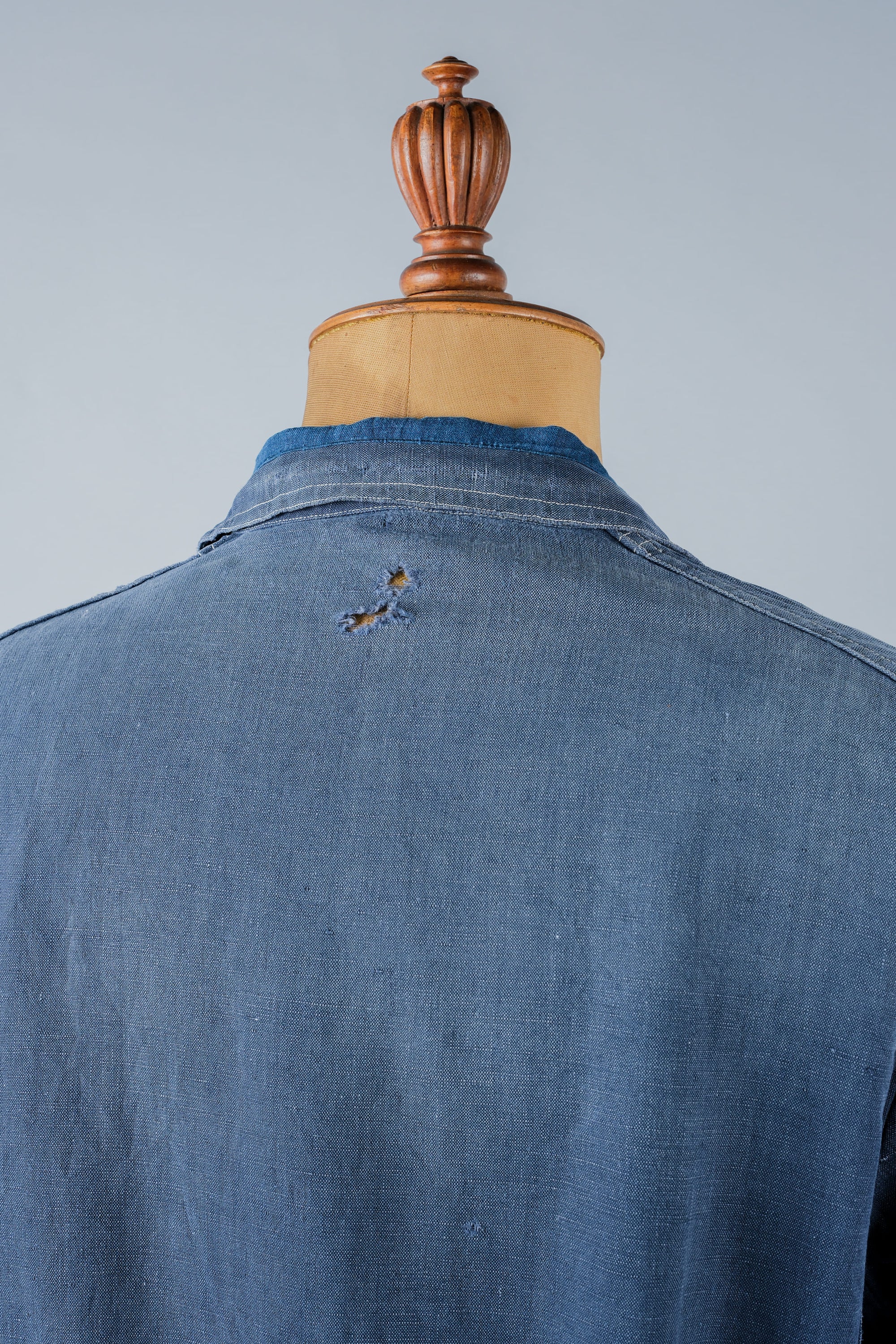 【~30’s】French Vintage Indigo Linen 4 Pockets Lapel Work Jacket
