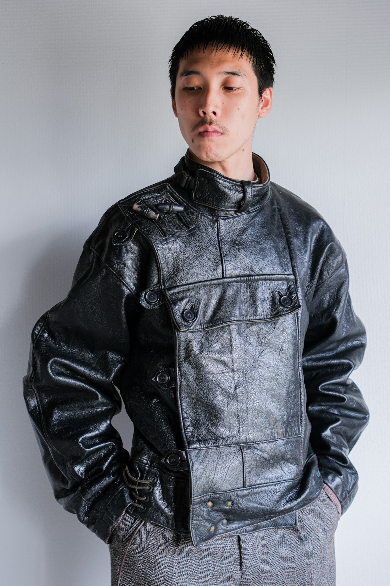 [~ 50's] Sweedish Army Dispatch Rider Motelcycle Jacket Size.50