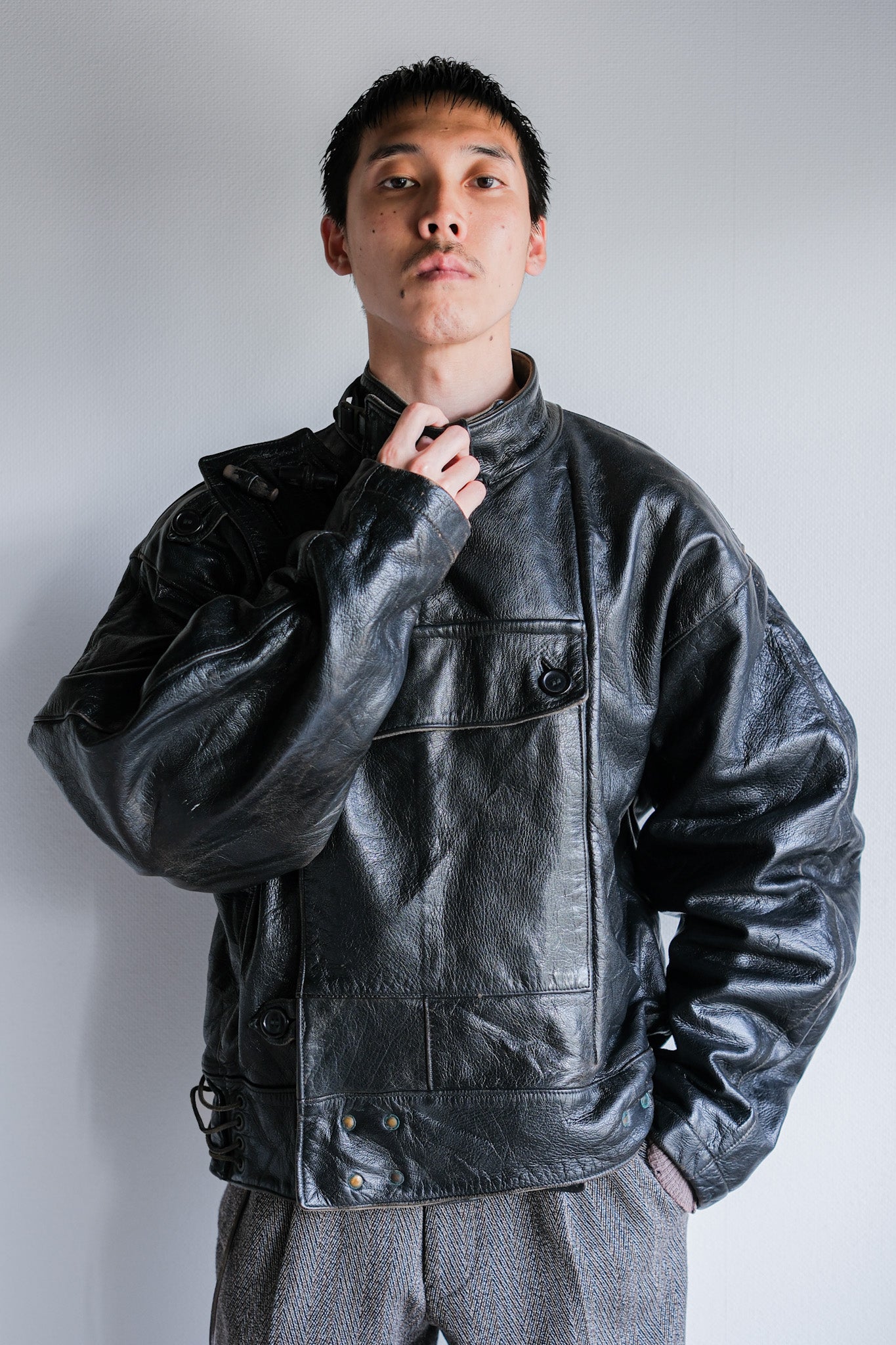 [~ 50's] Sweedish Army Dispatch Rider Motelcycle Jacket Size.50