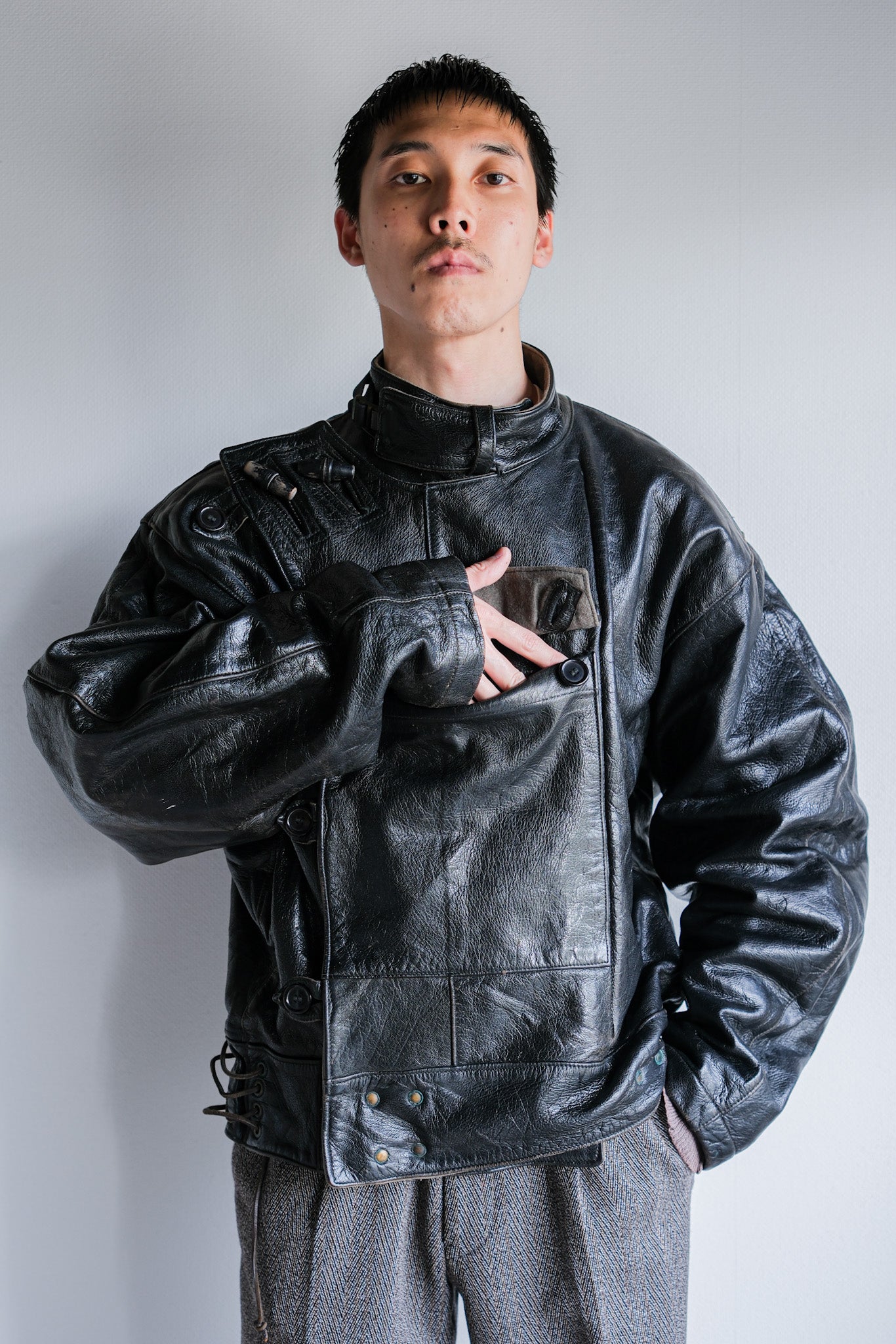 [~ 50's] Sweedish Army Dispatch Rider Motelcycle Jacket Size.50