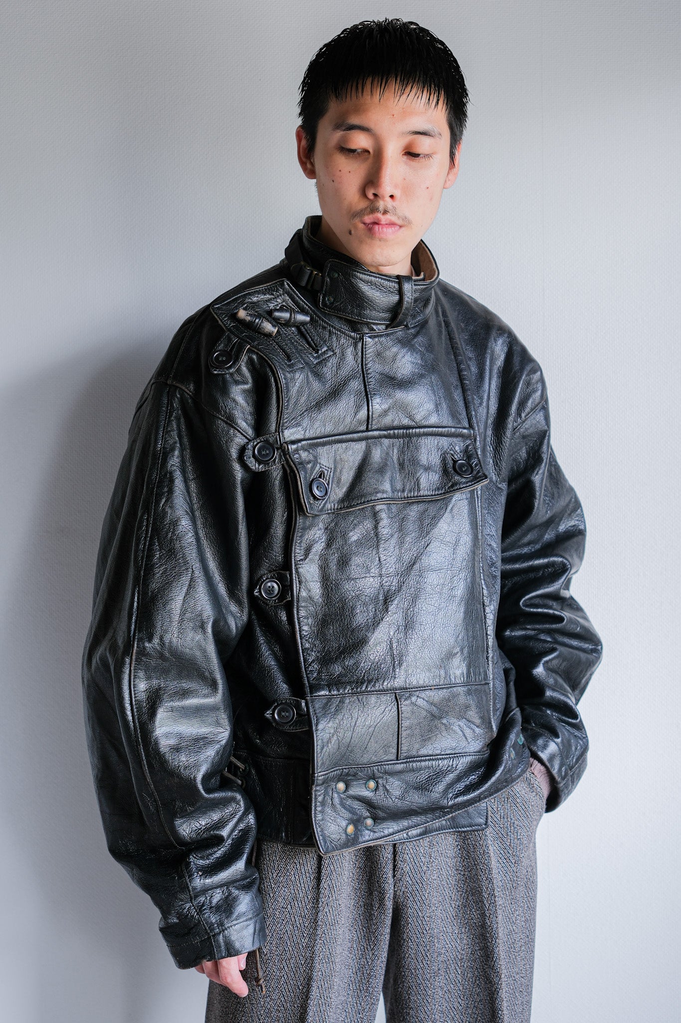 [~ 50's] Sweedish Army Dispatch Rider Motelcycle Jacket Size.50