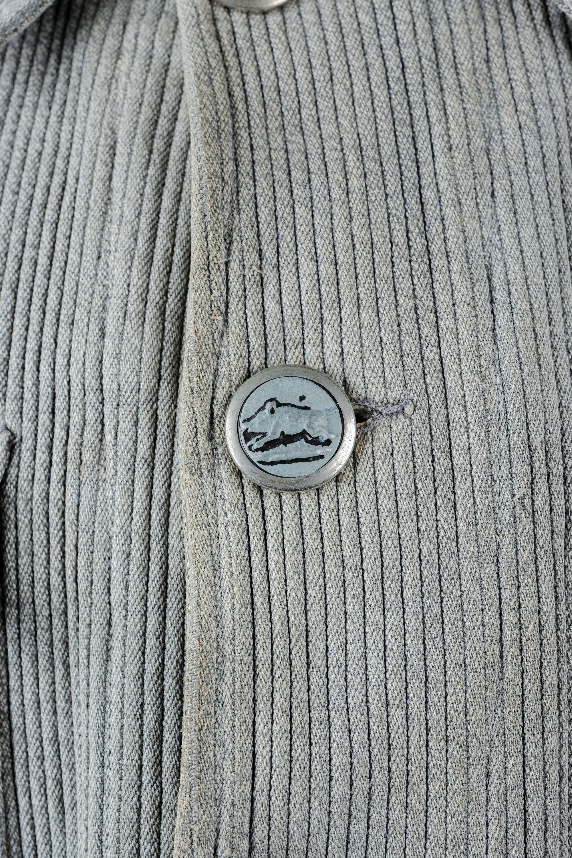 【~50's】French Vintage Gray Cotton Pique Hunting Jacket