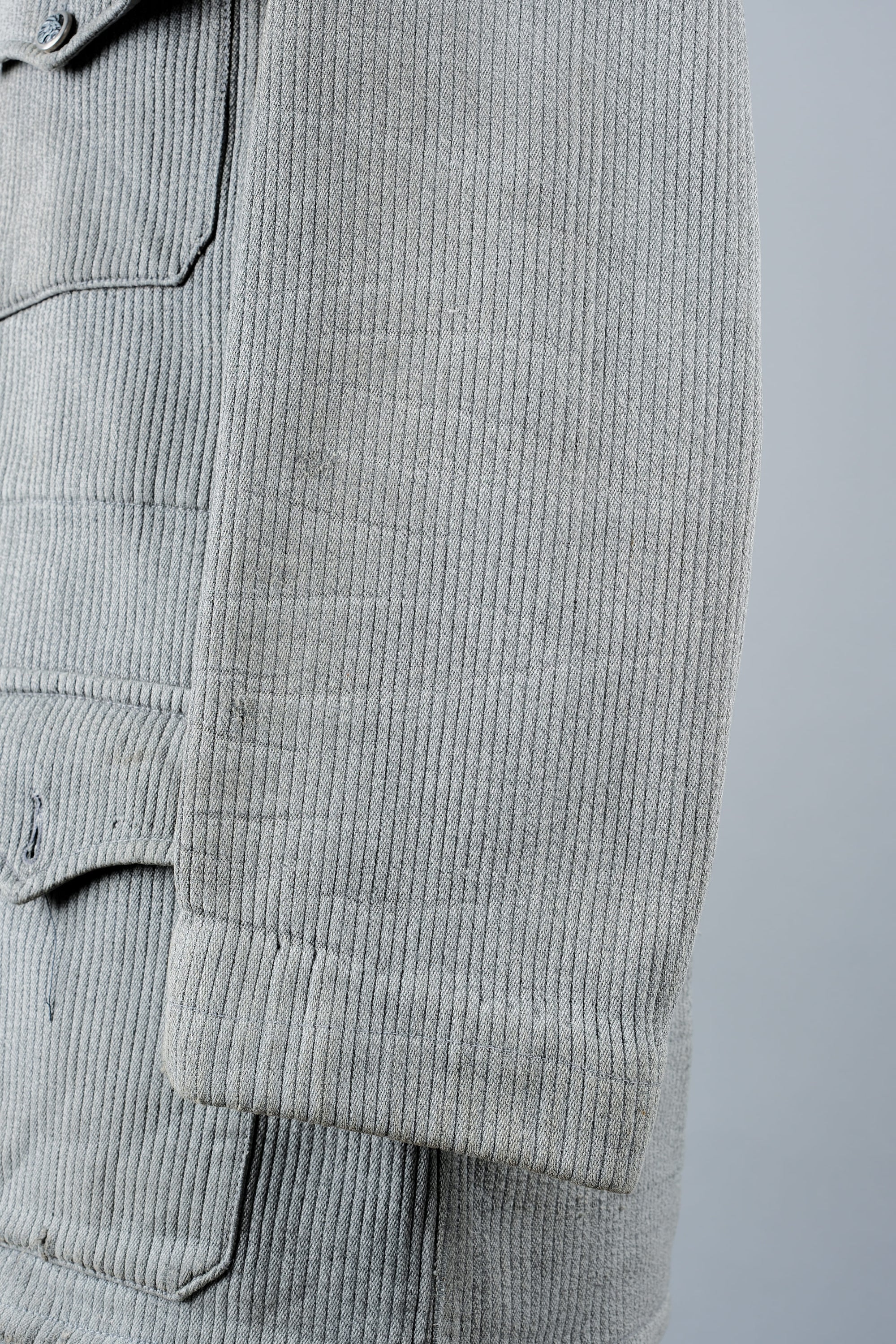 【~50's】French Vintage Gray Cotton Pique Hunting Jacket