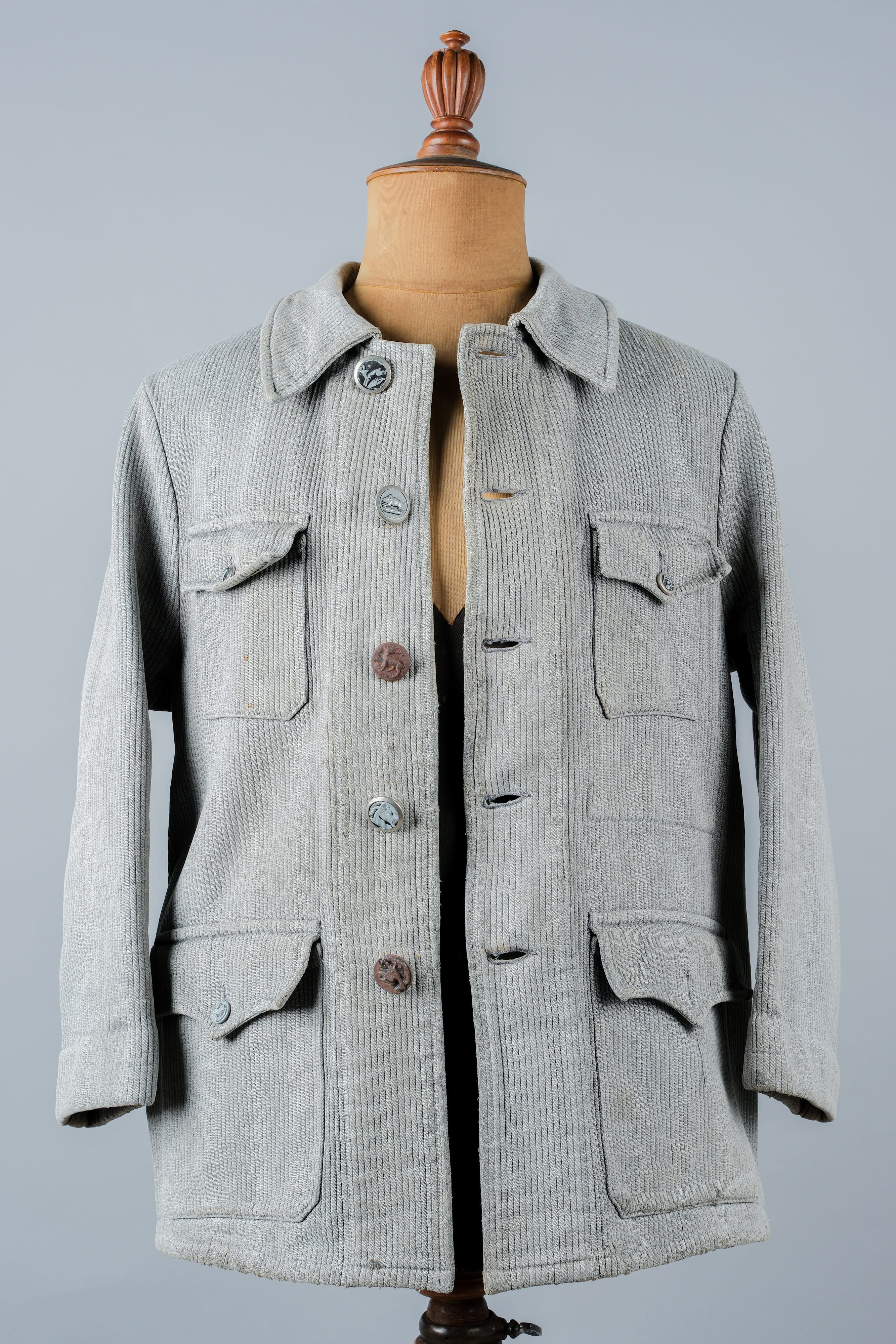 [~ 50's] Veste de chasse au coton gris vintage français