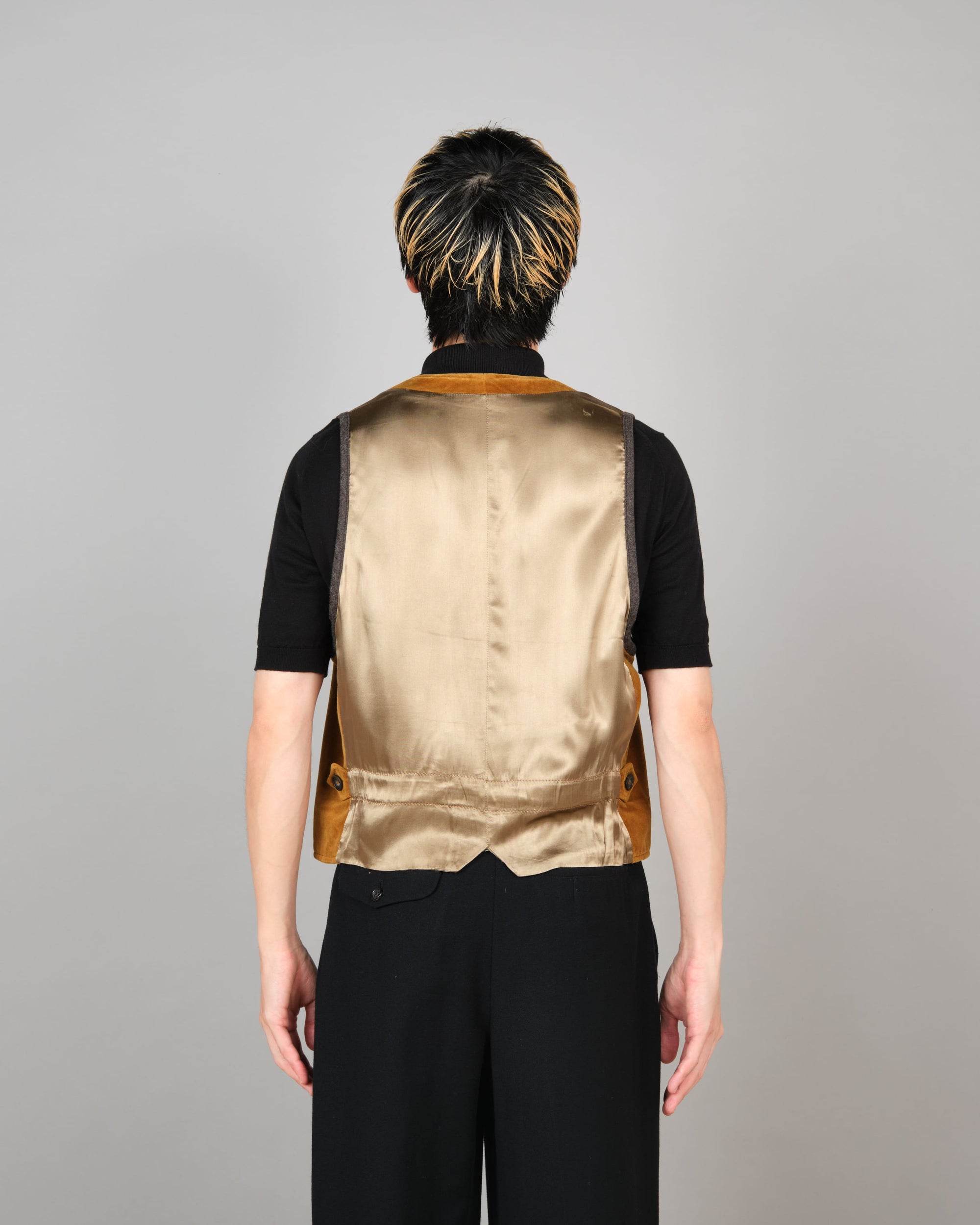［~90’s］Old DRIES VAN NOTEN Mixed Cotton Velour Vest Size.50
