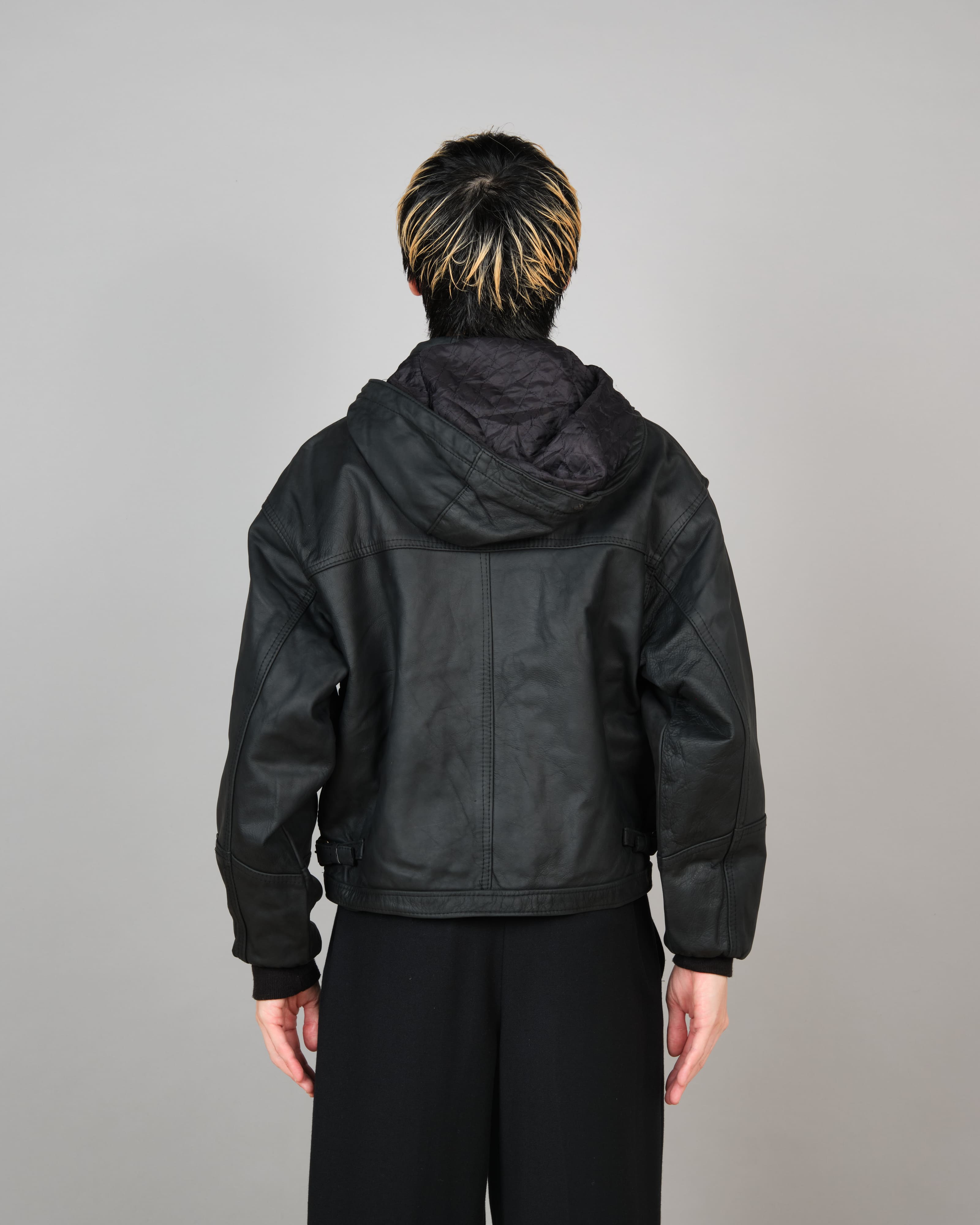 旧タグ 短丈 フレンチヴィンテージ フランス製 ファイヤーマン フード レザー Sサイズ 60s French Vintage ヴィンテージ ファイヤーマン レザー