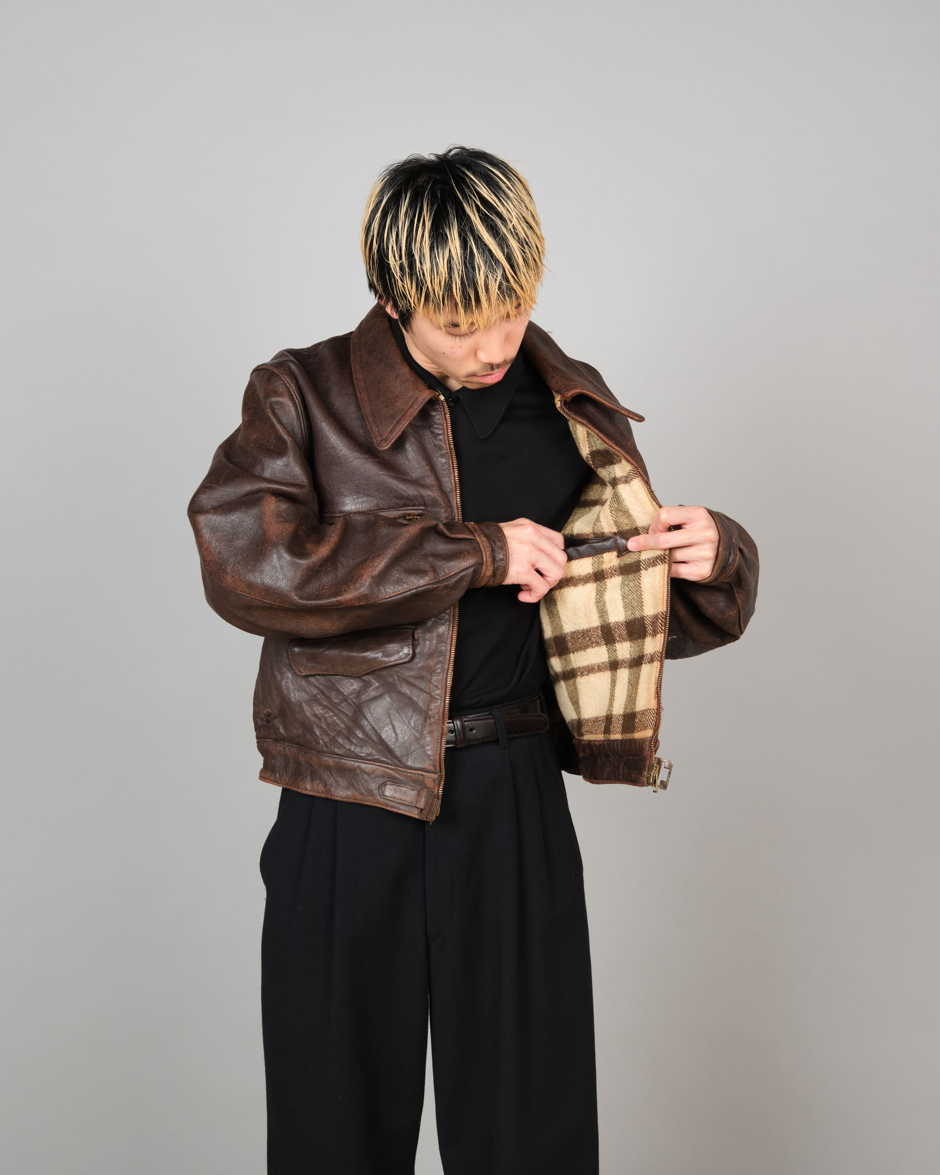 ジャケット・アウター French Leather motorcycle Hartmann JKT 1940s French/Germany 