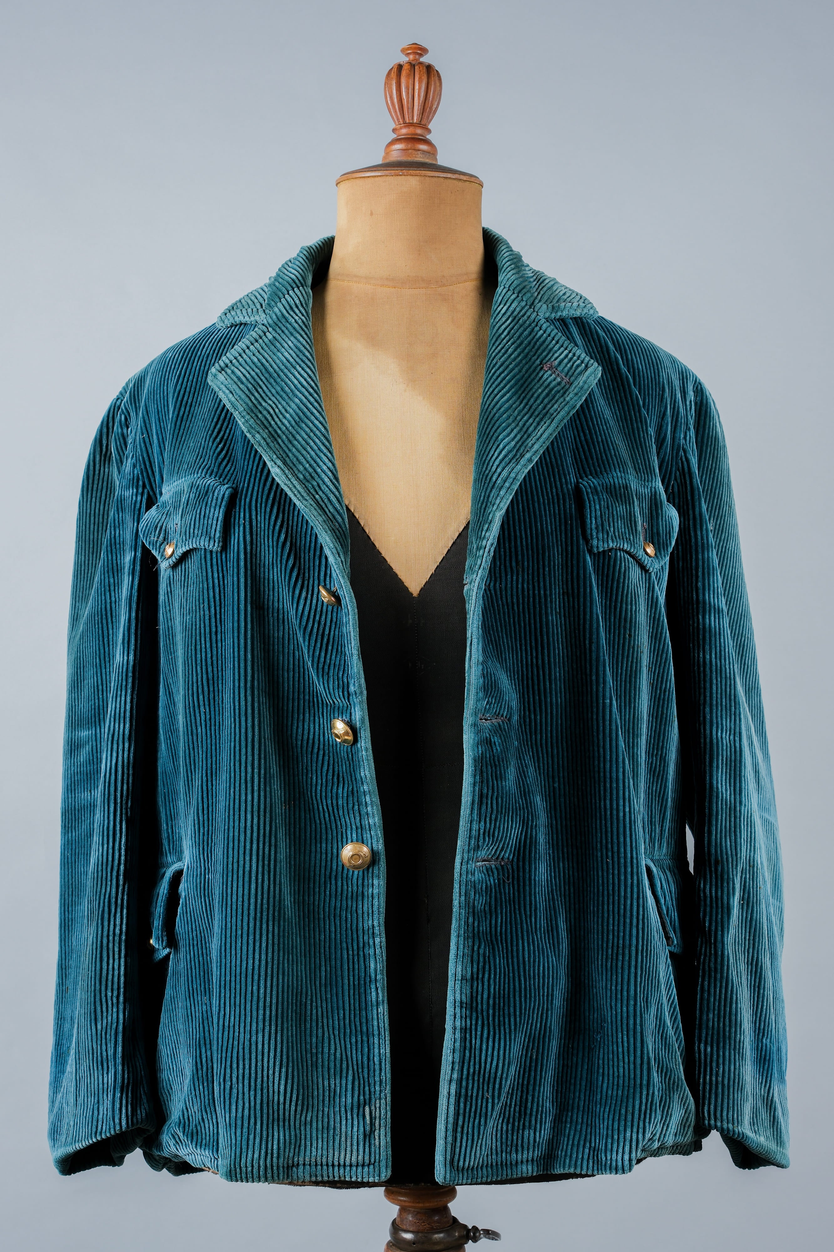 【~40's】French Vintage Turquoise Green Corduroy Gamekeeper Hunting Jacket