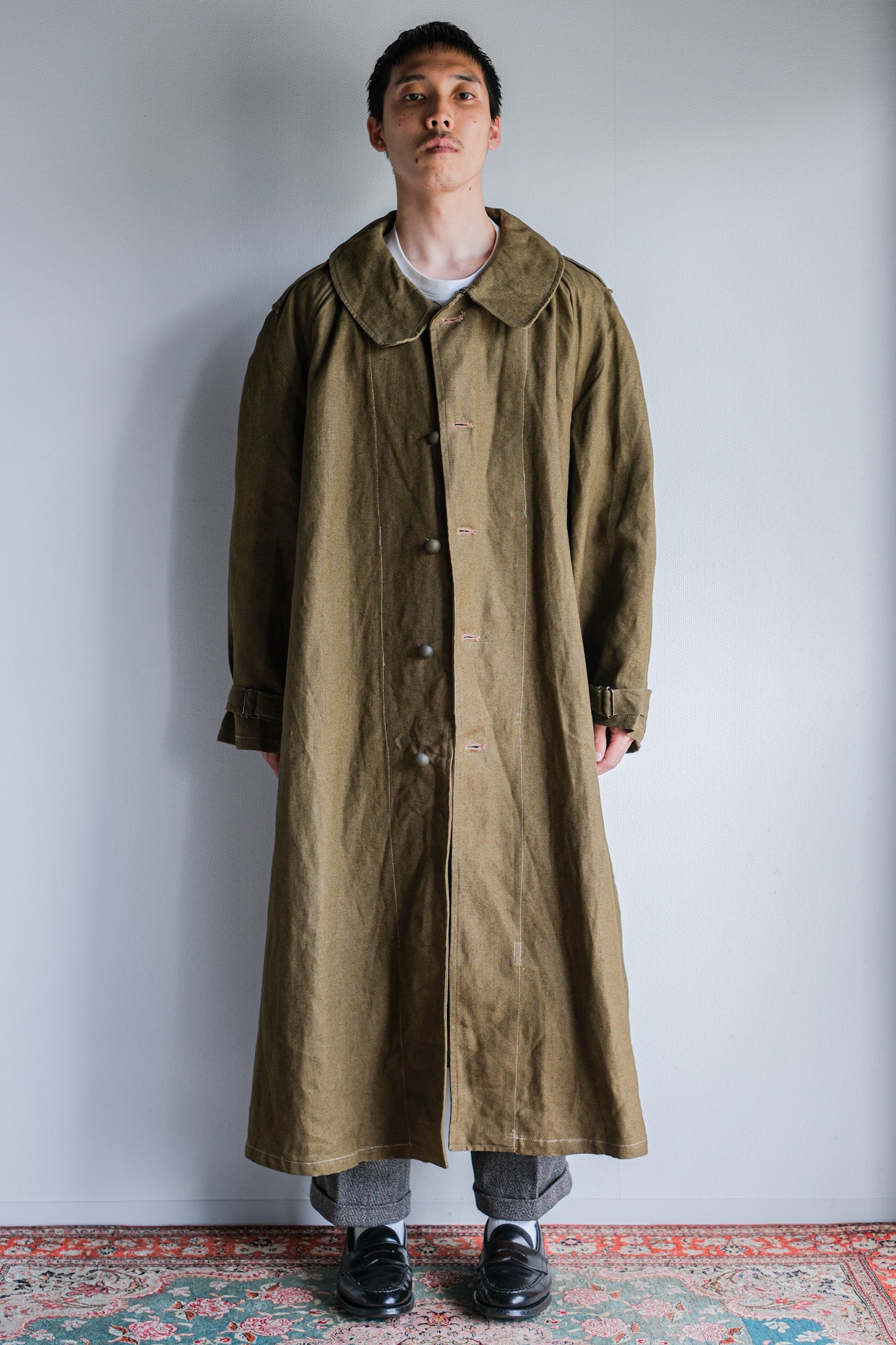 ［~40's］French Army M35 Motorcycle Coat Size.1 "Linen Type" "Dead Stock"